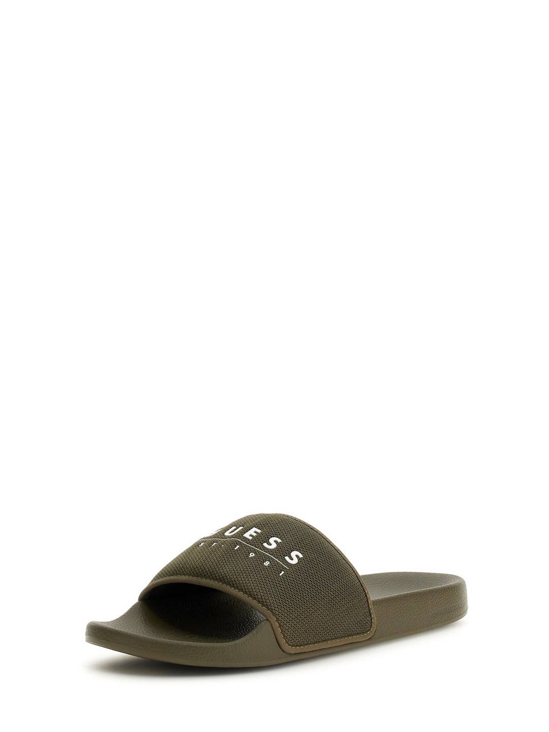 Green Textured Slip-on Sliders