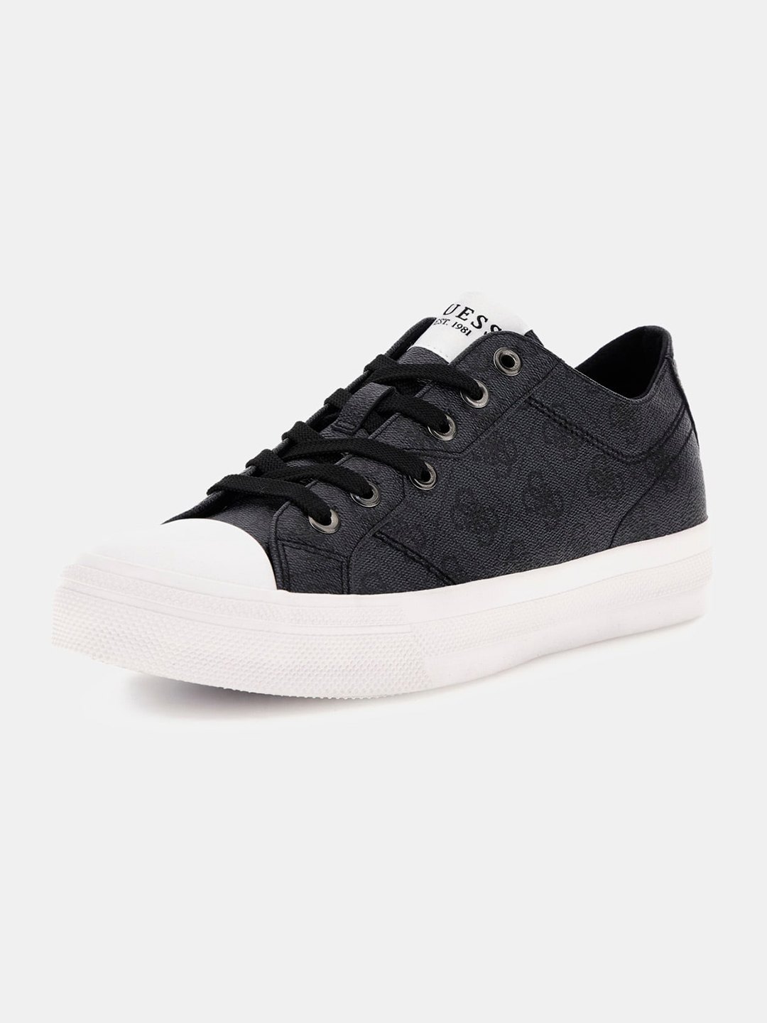 Guess Men Istria Low Monogram Lace Up Low Top Sneakers