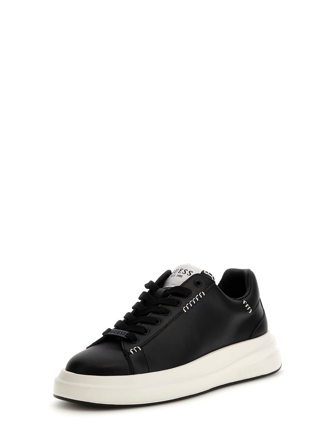 Men's Black Solid Elba Lace-Up Sneakers