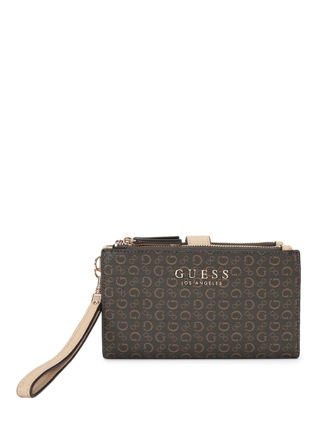 Guess Brown Printed Sandria Boxed Bi-Fold Wallet