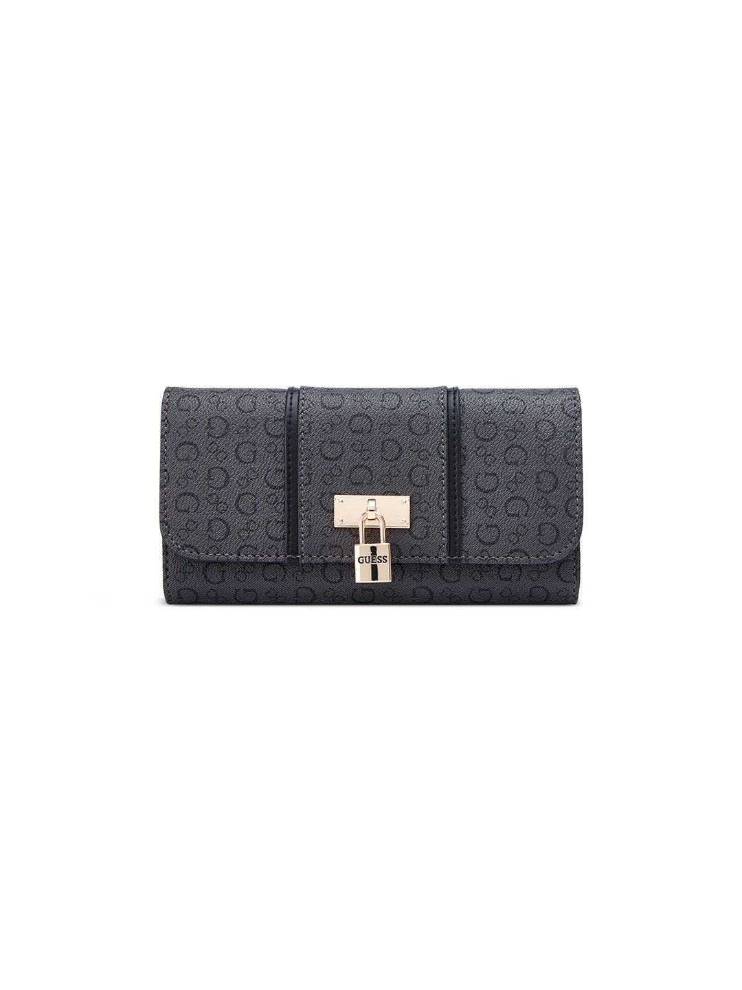 Coal Printed Snap Button Emberly Slim Clutch Tri-Fold Wallet