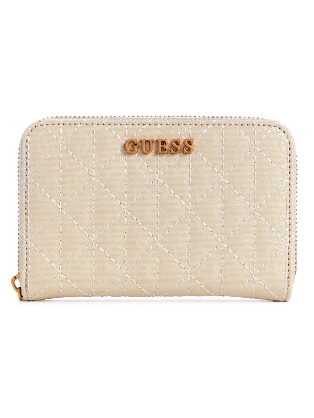 Stone Quilted Aveta Medium Zip Around Wallet