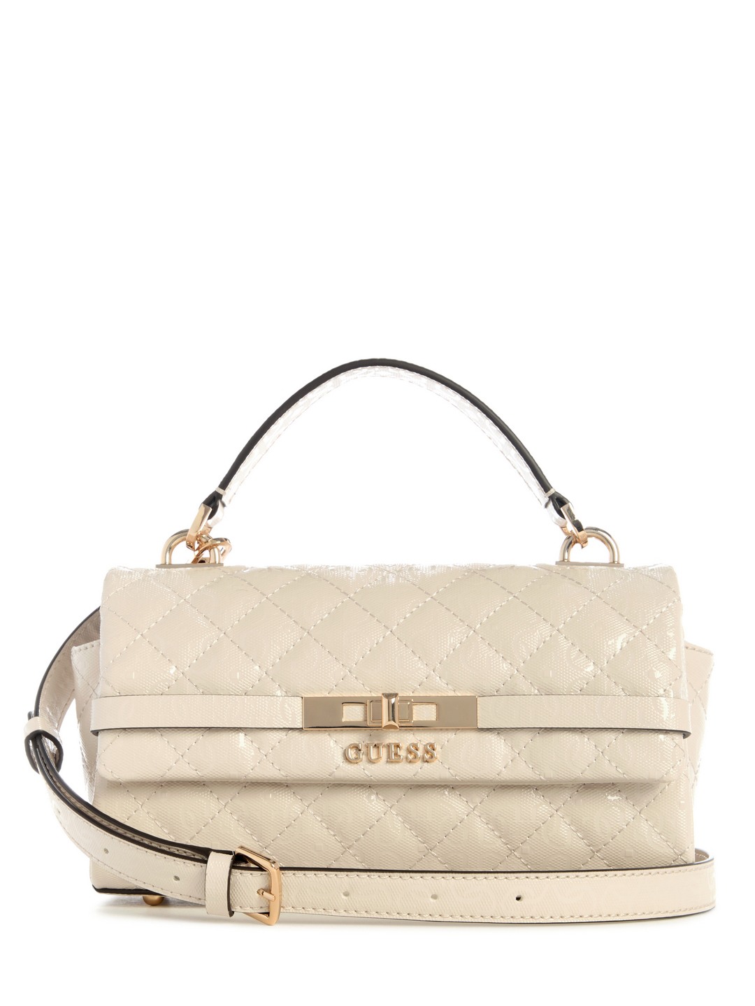 Stone Quilted Idra Top Handle Flap Satchel Bag