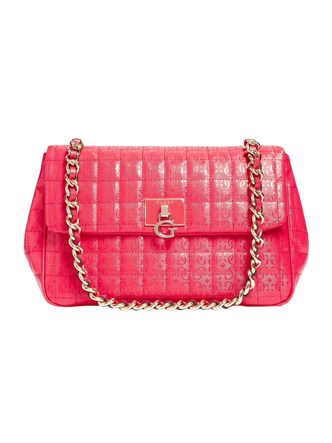 Guess Women Quilted Pink Kobo Shoulder Bag