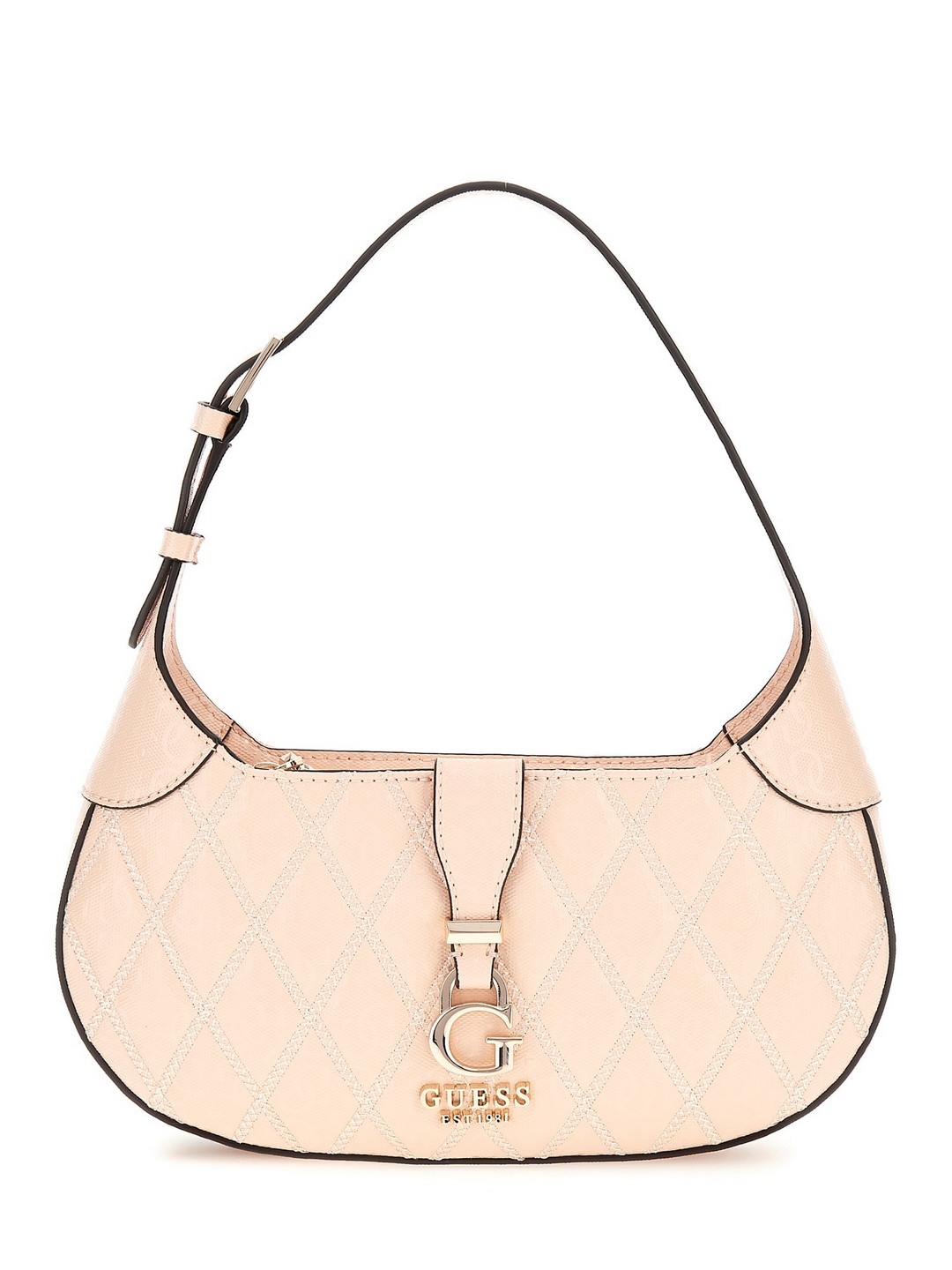 Guess Light Peach Textured Adi Convertible Hobo Bag
