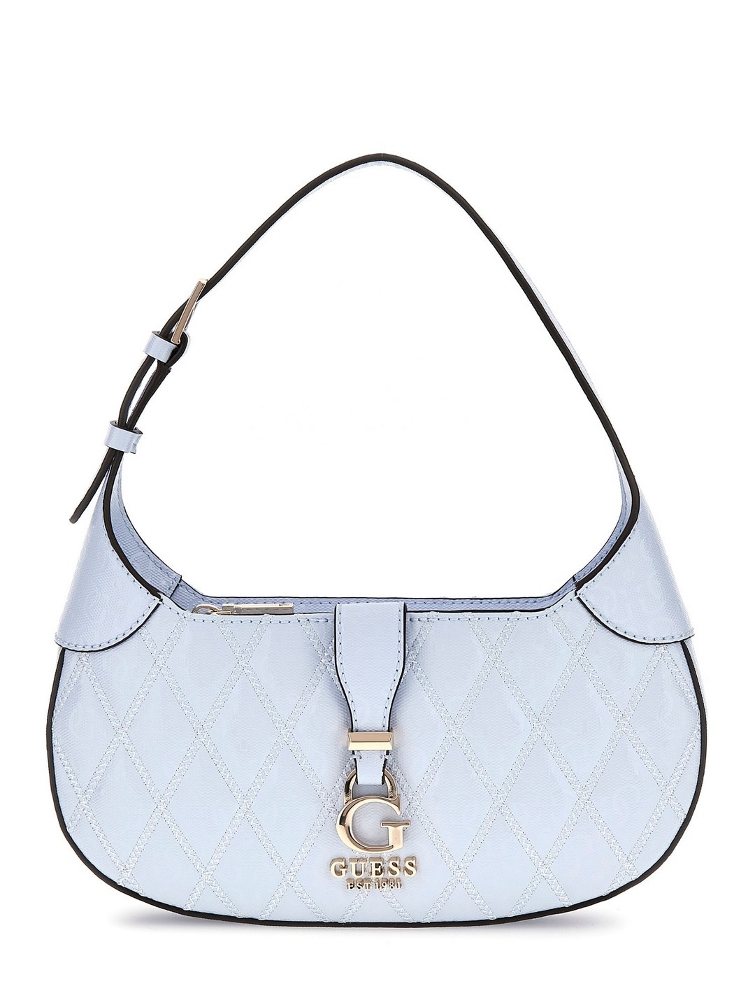 Guess Women Blue Quilted Convertible Crossbody Bag