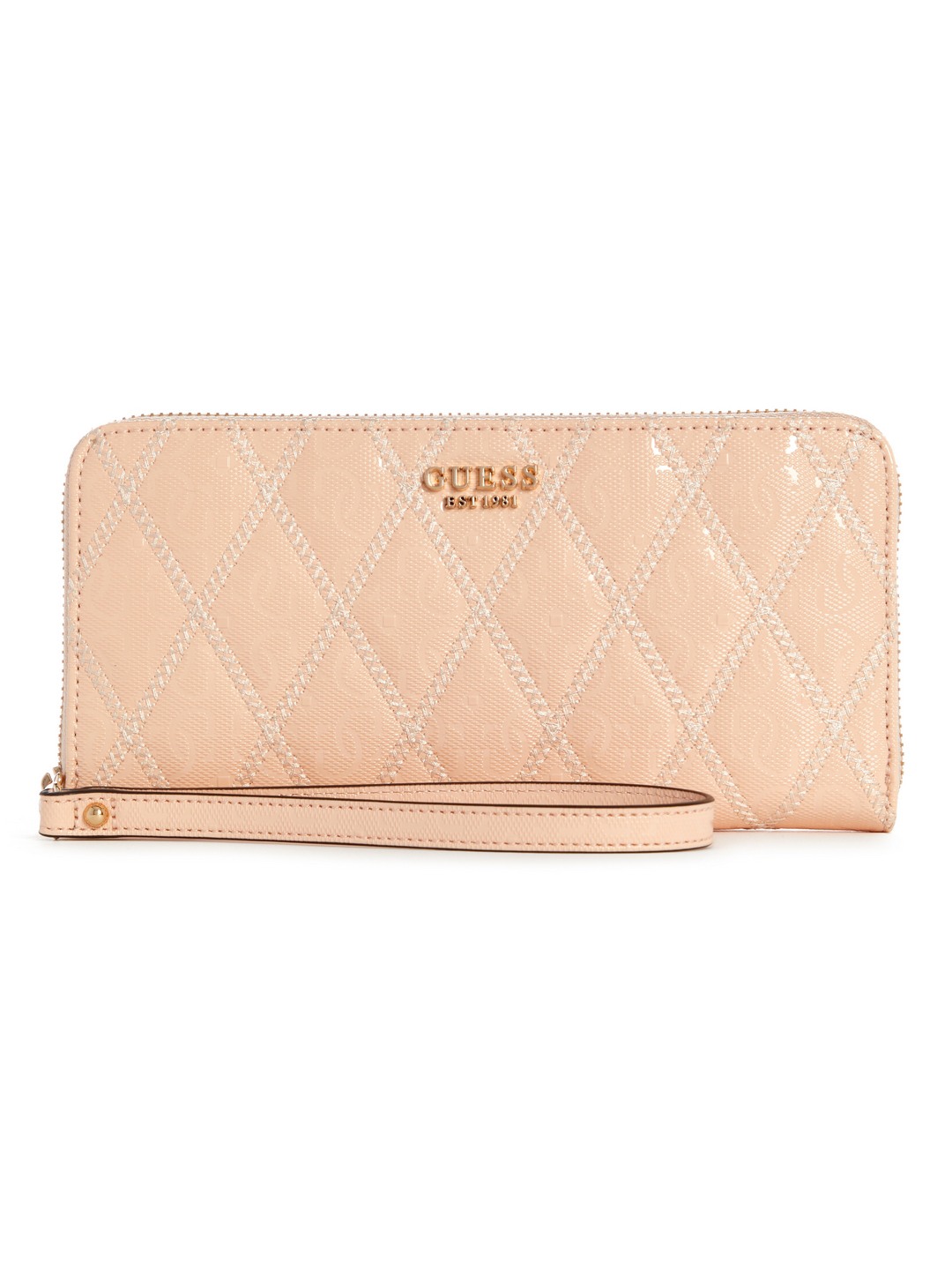 Guess Light Peach Textured Adi Large Zip Around Wallet