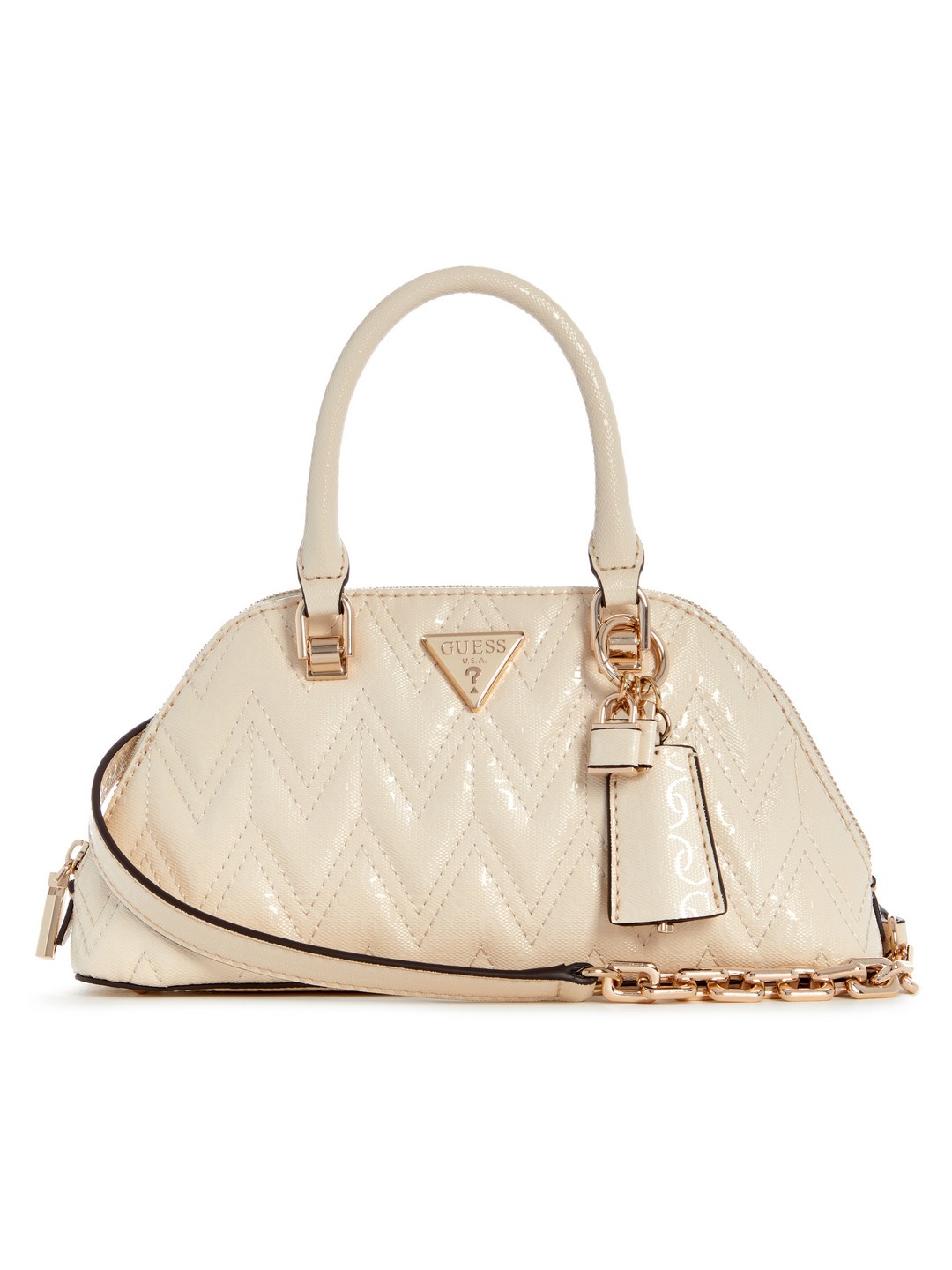 Guess Stone Quilted Adelard Dome Satchel Bag