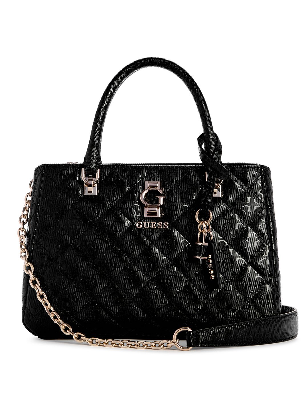 Black Quilted Bessey Luxury Satchel Bag