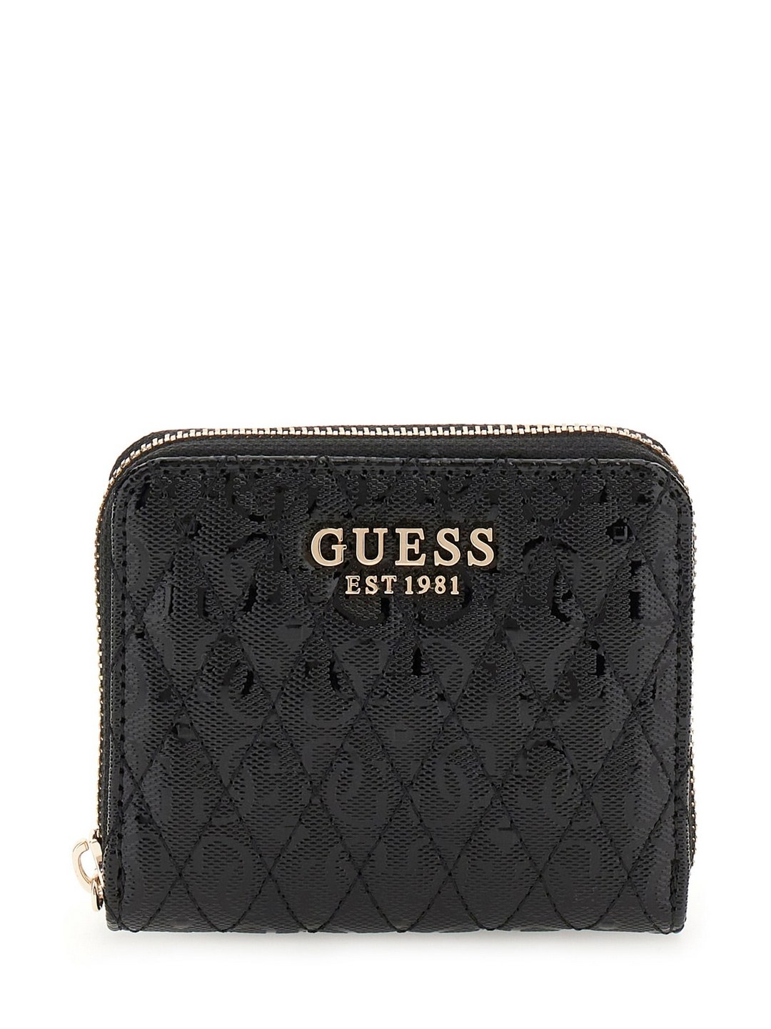 Guess Black Quilted Betula Small Zip Around Wallet