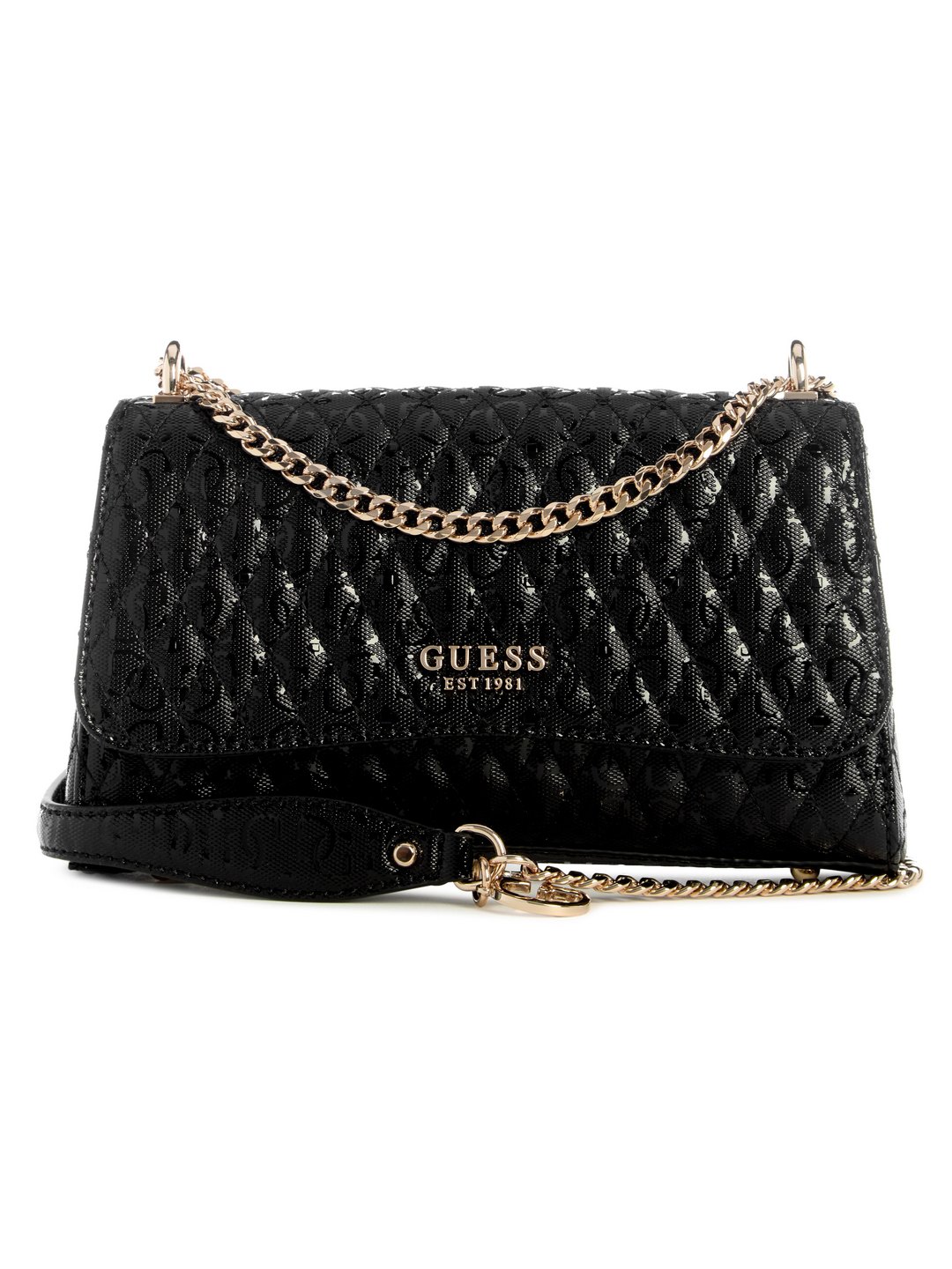 Black Quilted Polyurethane Betula Convertible Crossbody Bag