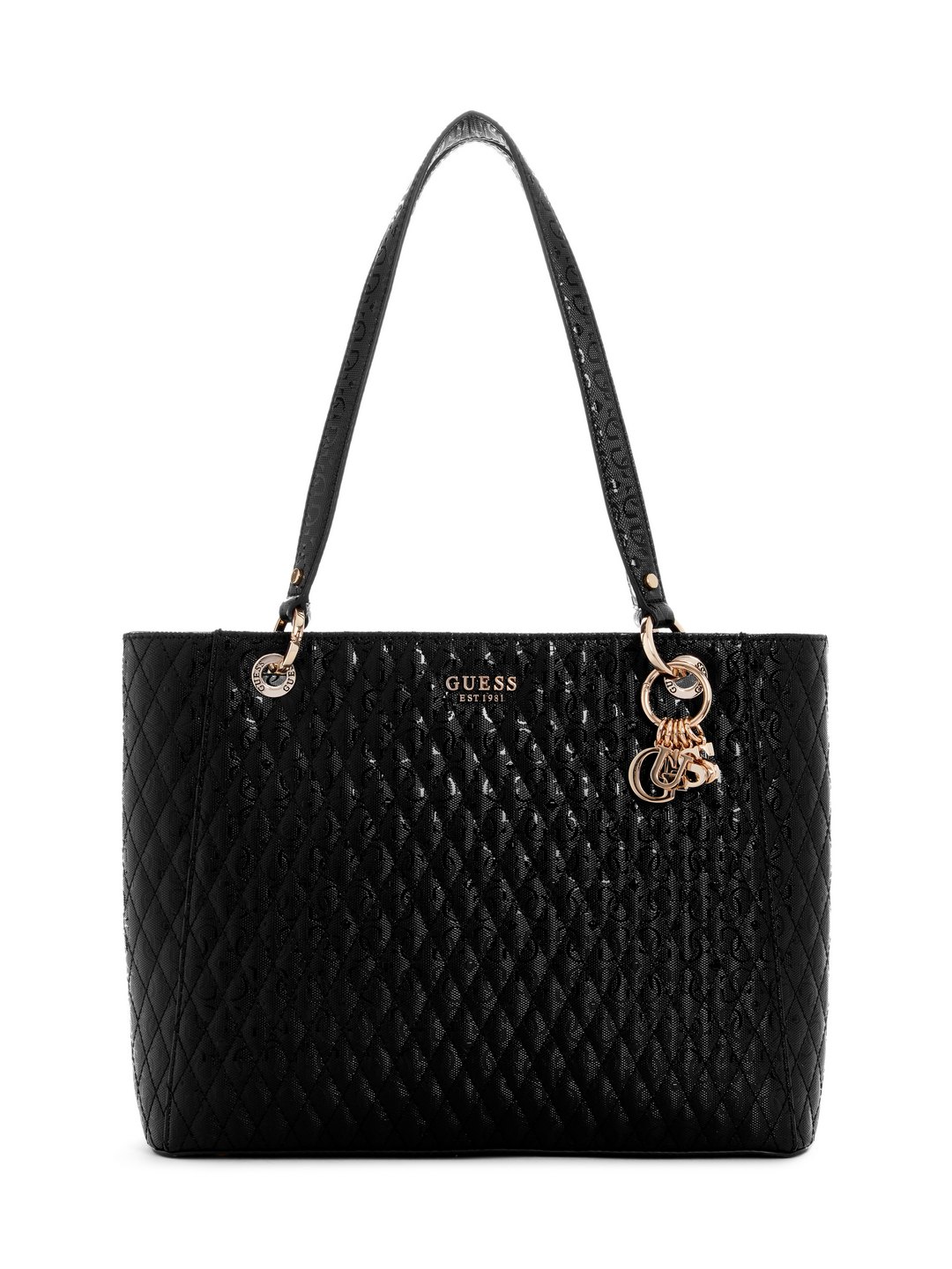 Black Quilted Polyurethane Betula Noel Tote
