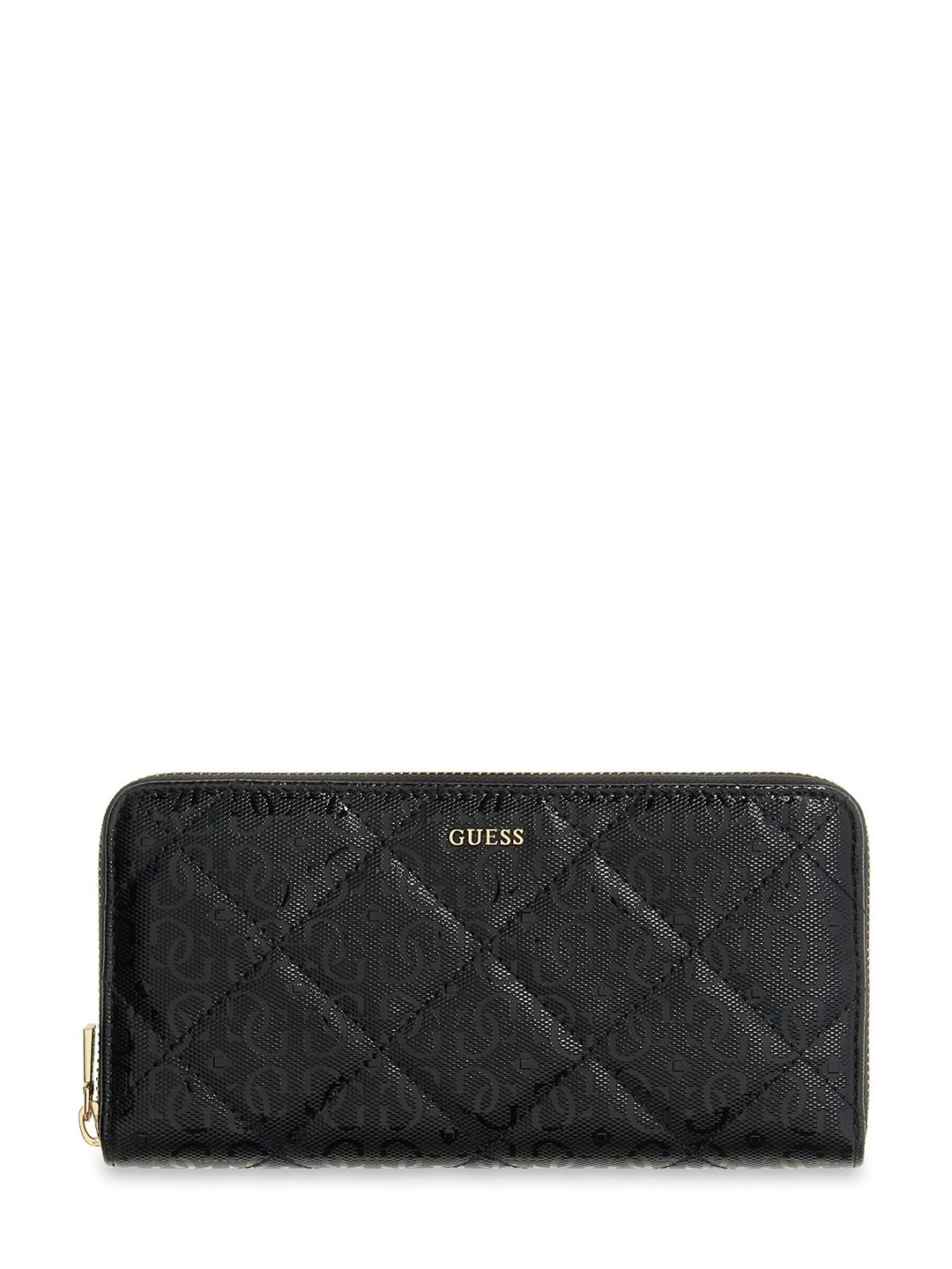 Women's Black Printed Pu Libby Large Zip-Around Wallet