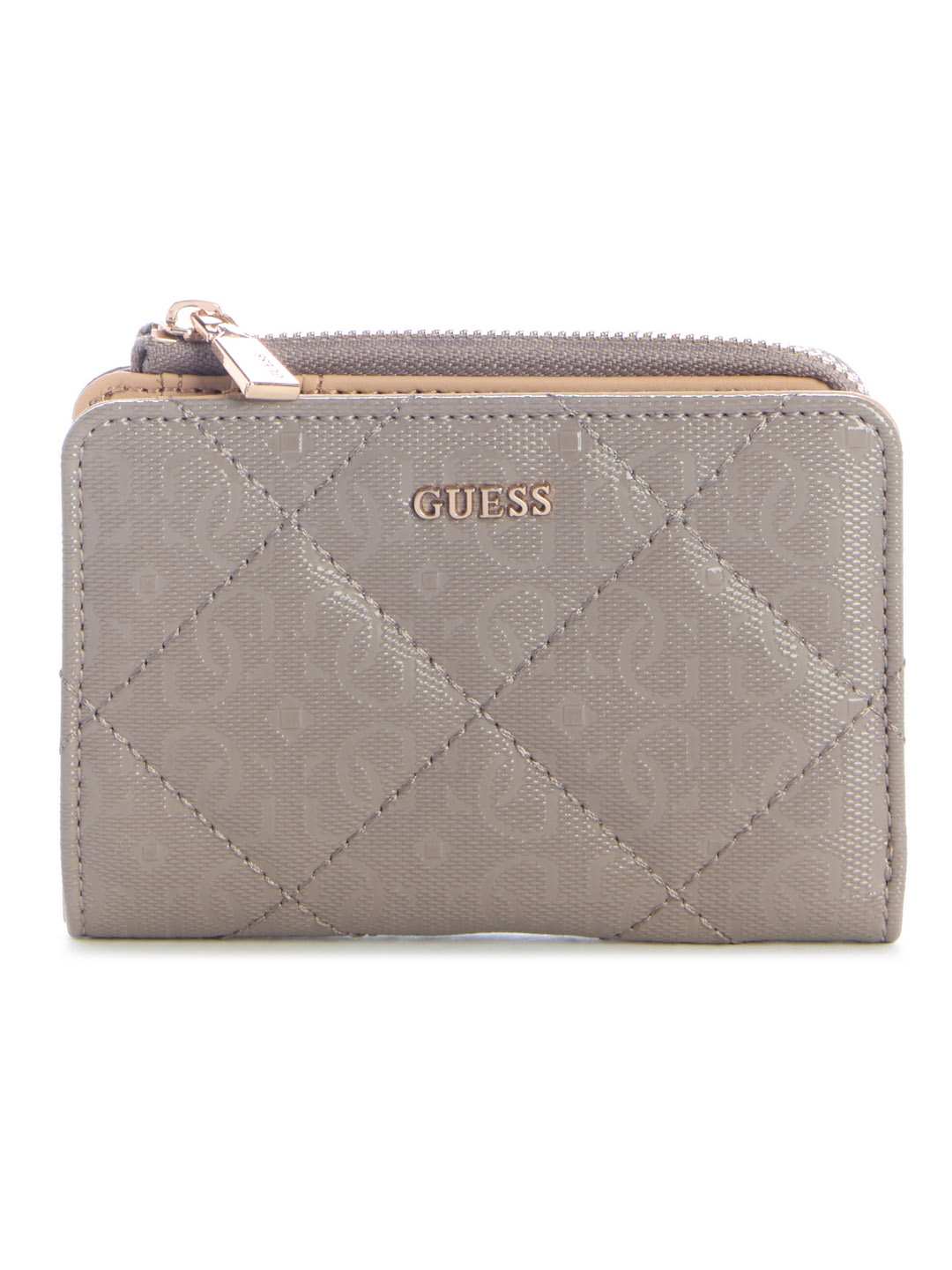 Guess Grey Quilted Libby Zip-Around Wallet