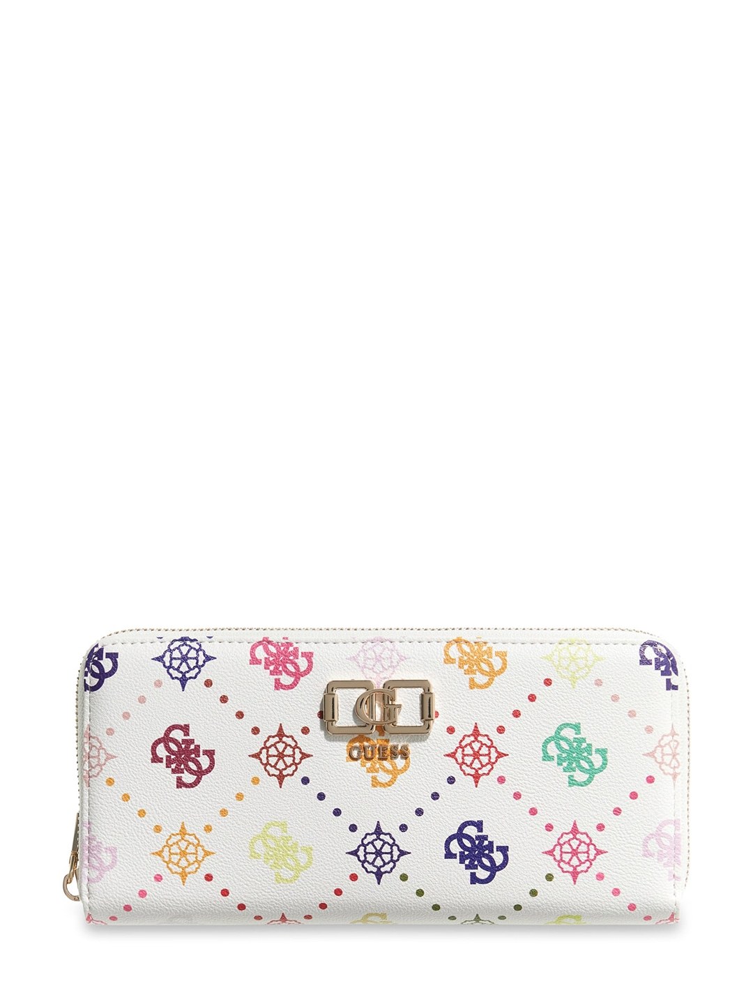 Women's Multi Printed Pu Emelie Logo Large Zip-Around Wallet