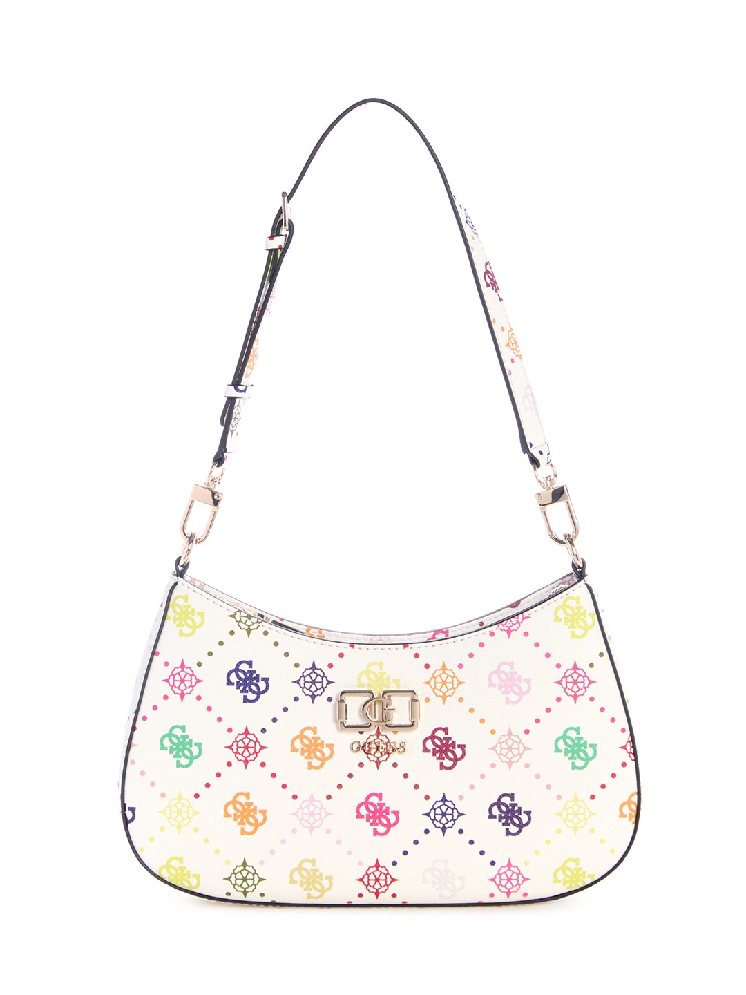 Multicolor Printed Emelie Logo Top Zip Shoulder Bag