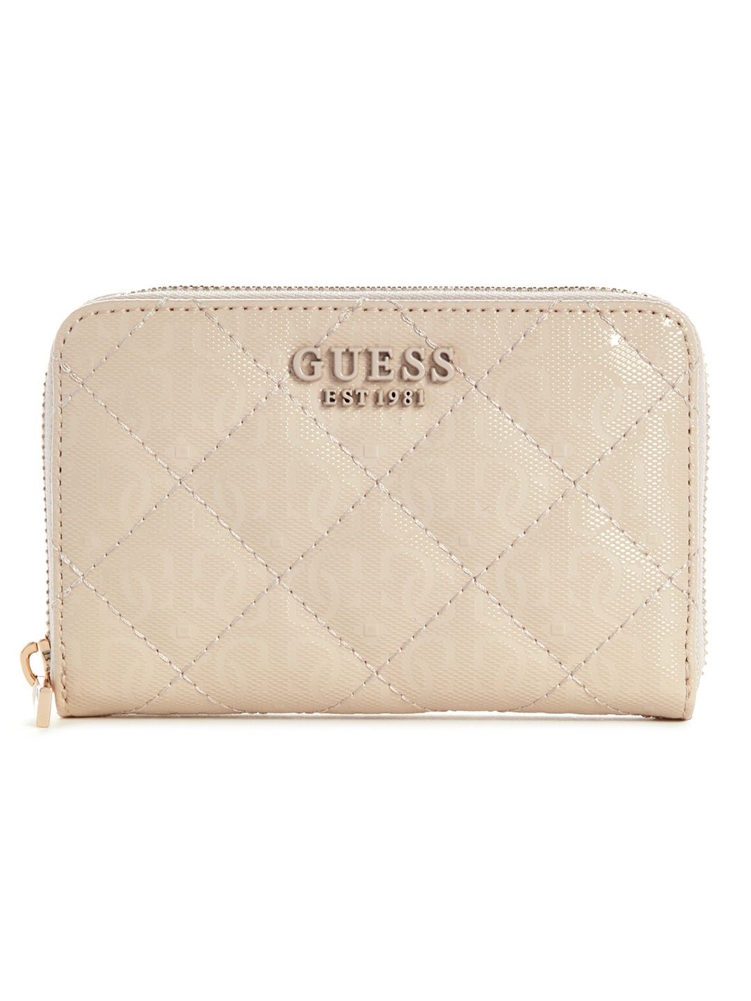 Sand Textured Laurel Zip Around Wallet