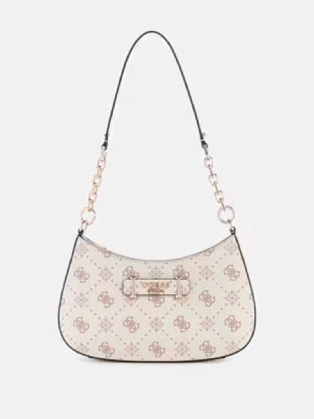 Vanilla Printed Zipper Carrie Logo Top Zip Shoulder Bag