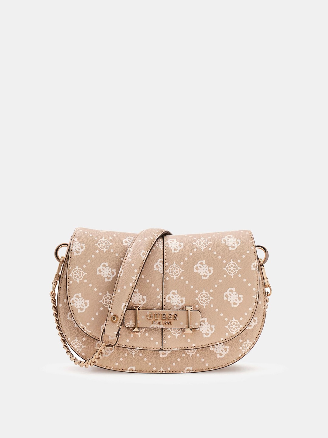 Biscotti Printed Magnet Carrie Logo Flap Shoulder Bag