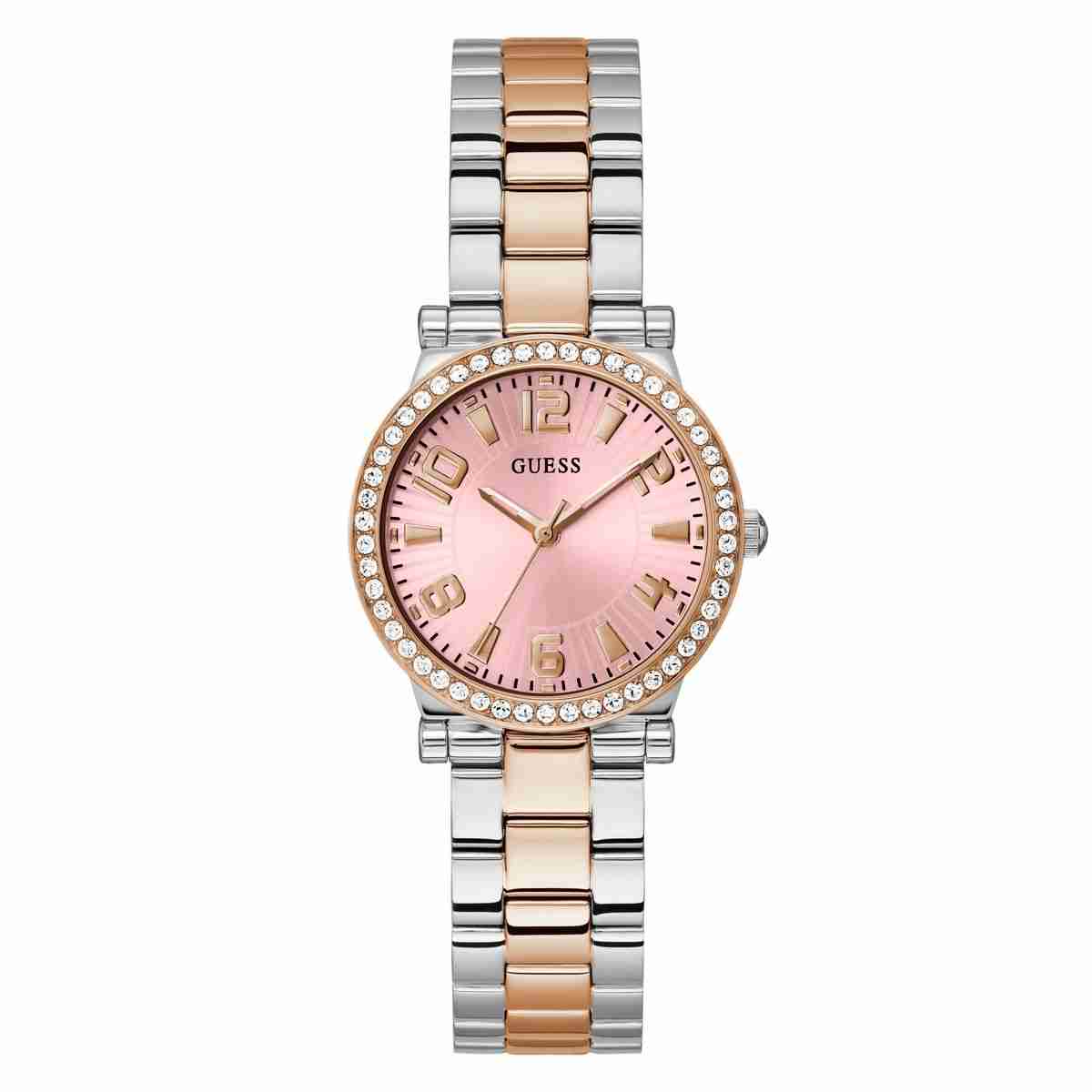 Dress Women Quartz Pink Dial Analog Stainless Steel Watch GW0686L4