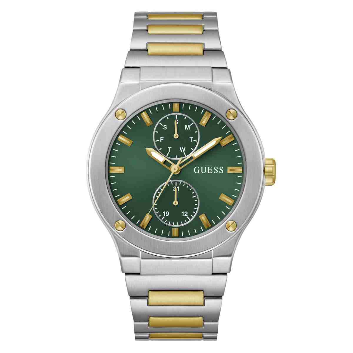 Men Silver-Tone Round Multi-Function Watch