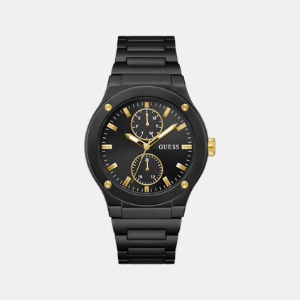 Jet Men Quartz Black Dial Multi-Function Stainless Steel Watch GW0795G3