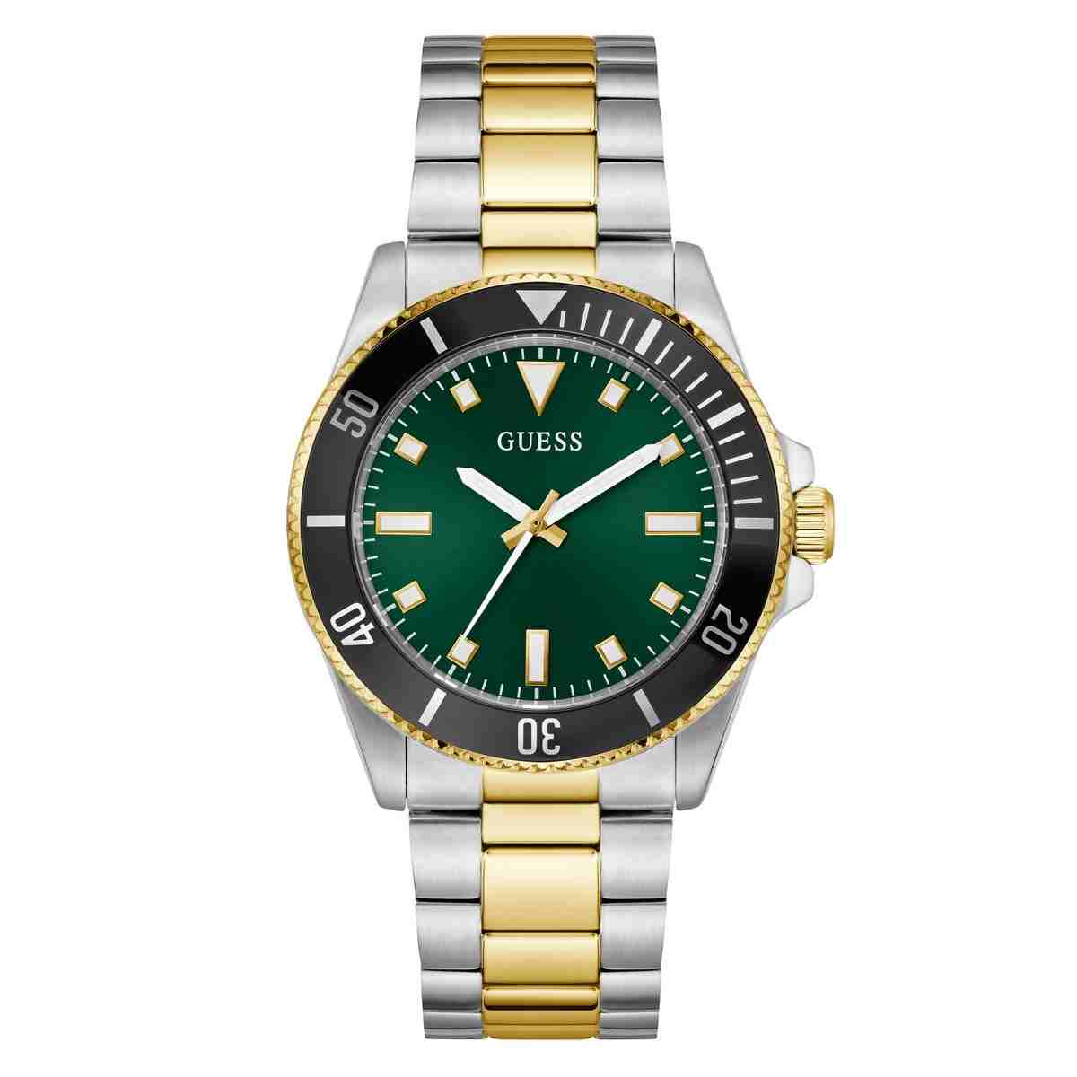 Men Two Tone Round Analog Watch