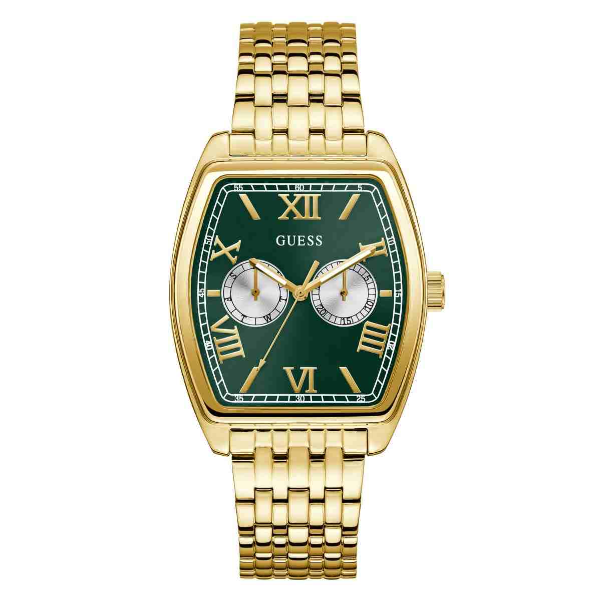 Men Gold Tonneau Analog Watch
