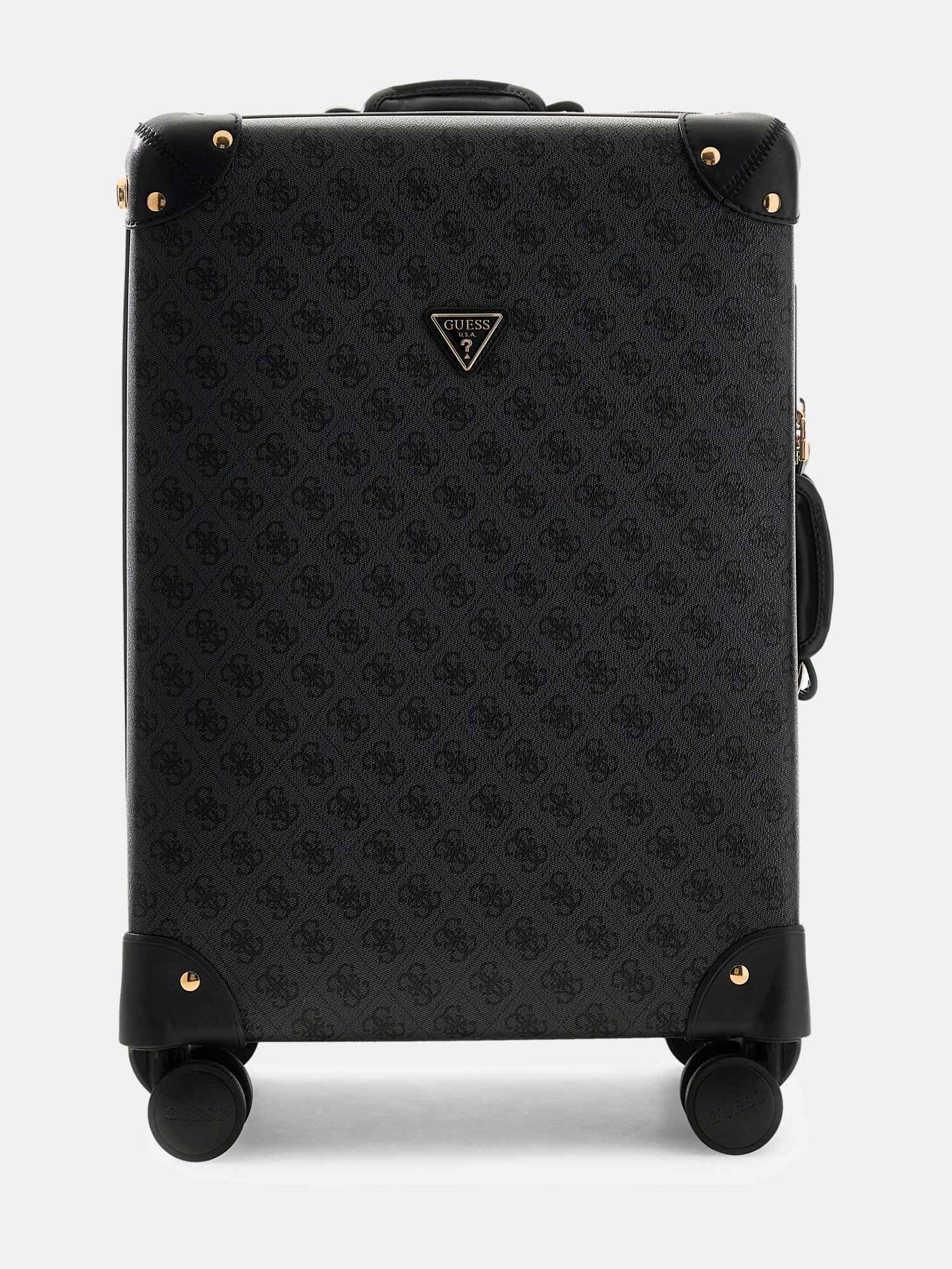 Guess Black  Pu Solid Women Luggage