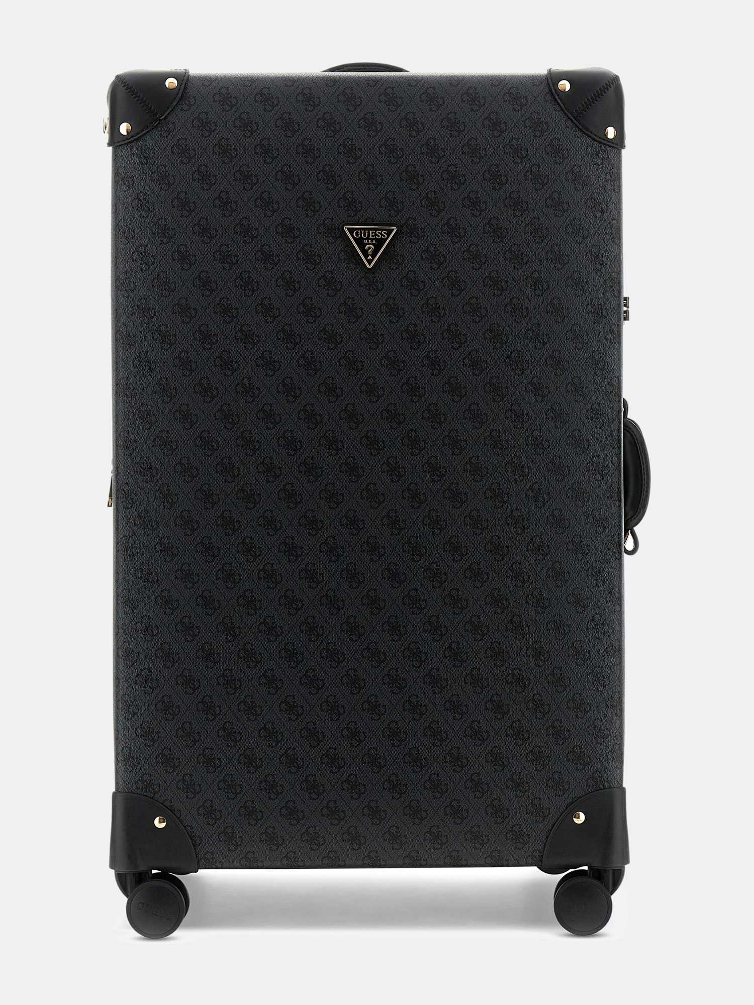 Guess Black  Pu Printed Women Luggage