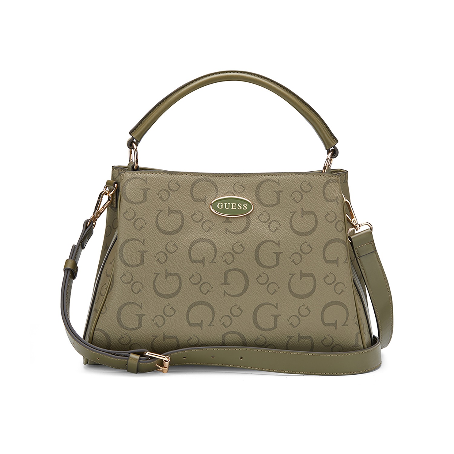 Guess Monogram Oakbank Satchel Bag