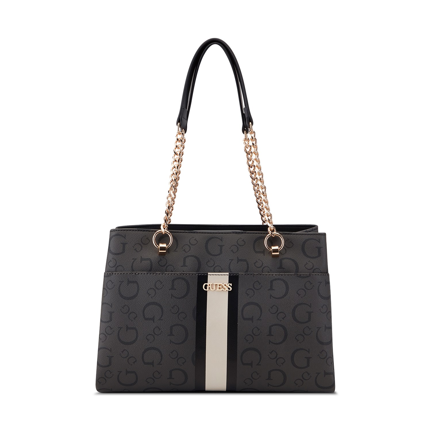 Guess Monogram Brecken Satchel Bag