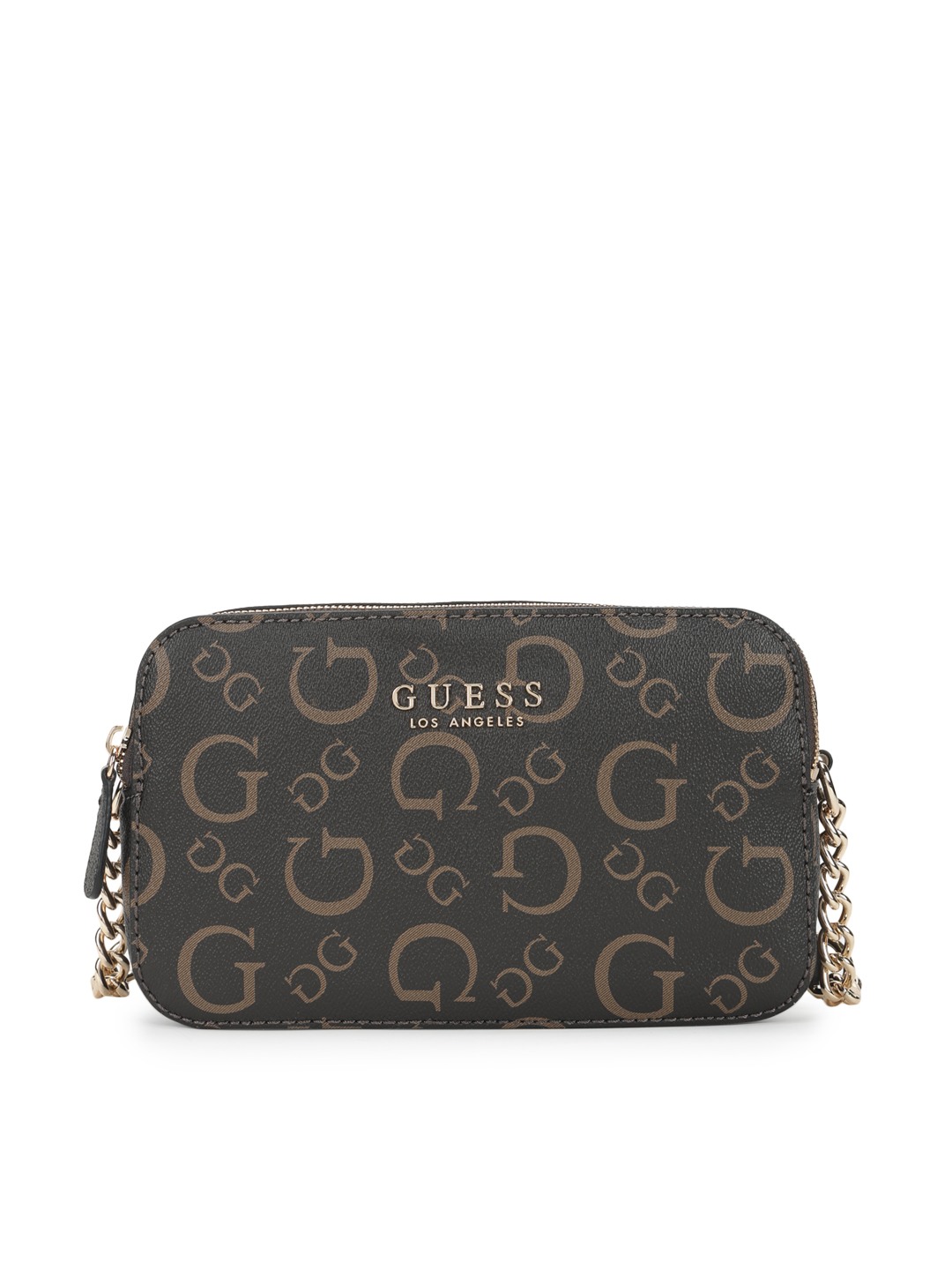 Guess Black Printed Saffron Crossbody Bag