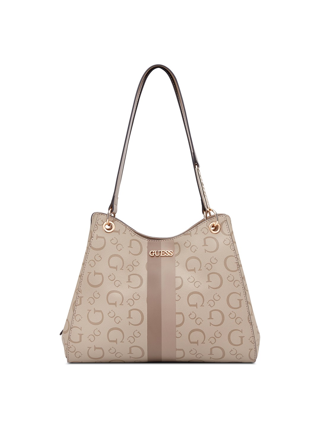 Taupe Printed Magnet Wester Shoulder Bag