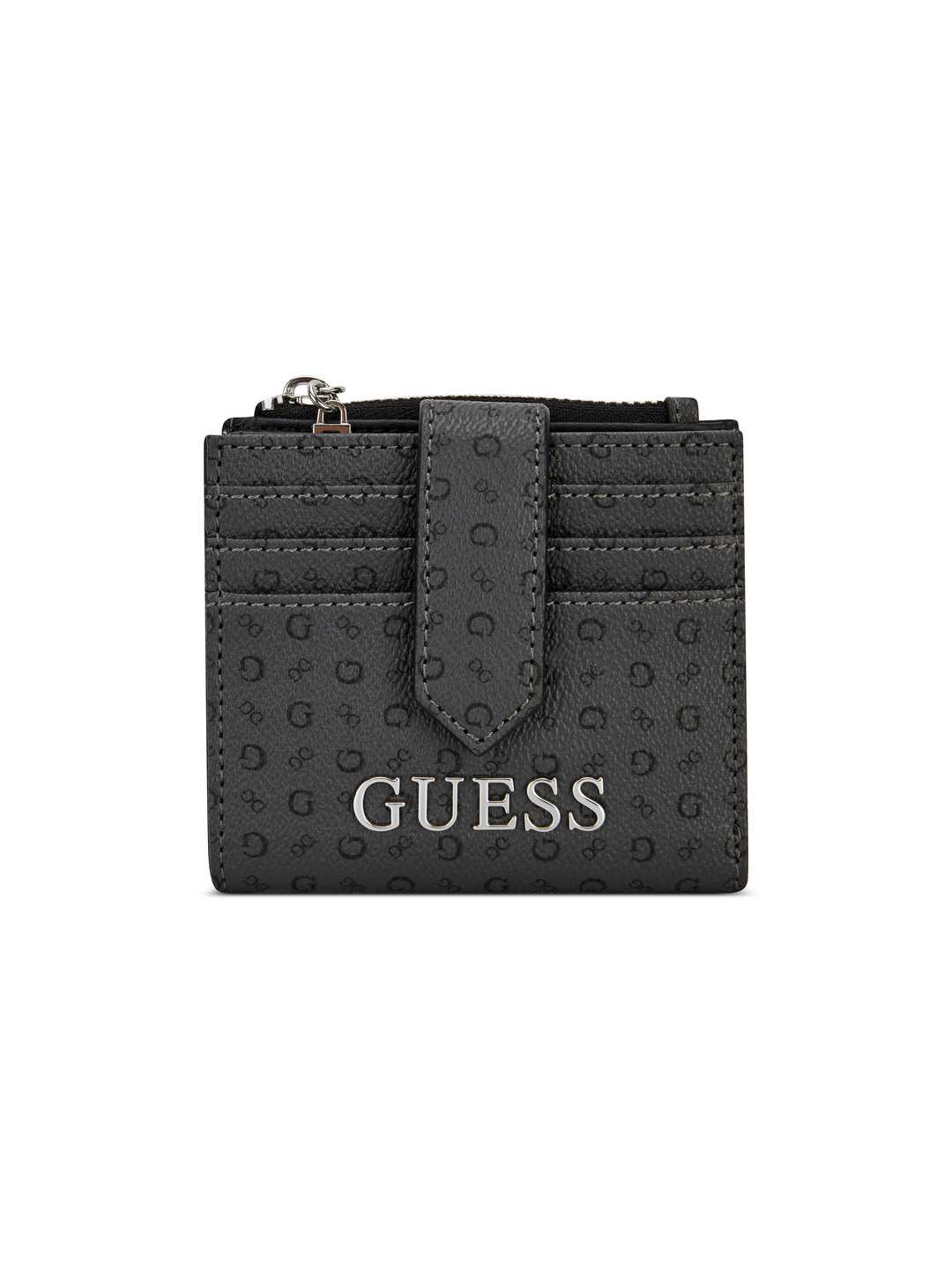 Guess Women Charcoal Typography Card Holder