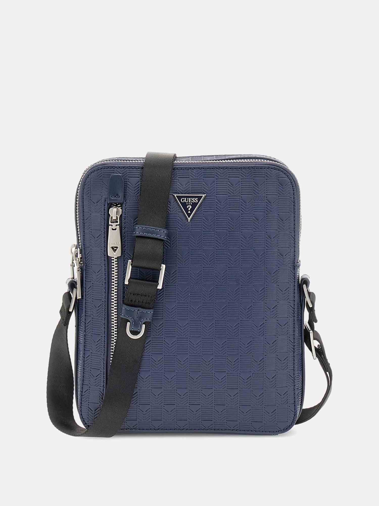 Guess Blue Polyurethane Solid Men Sling Bag