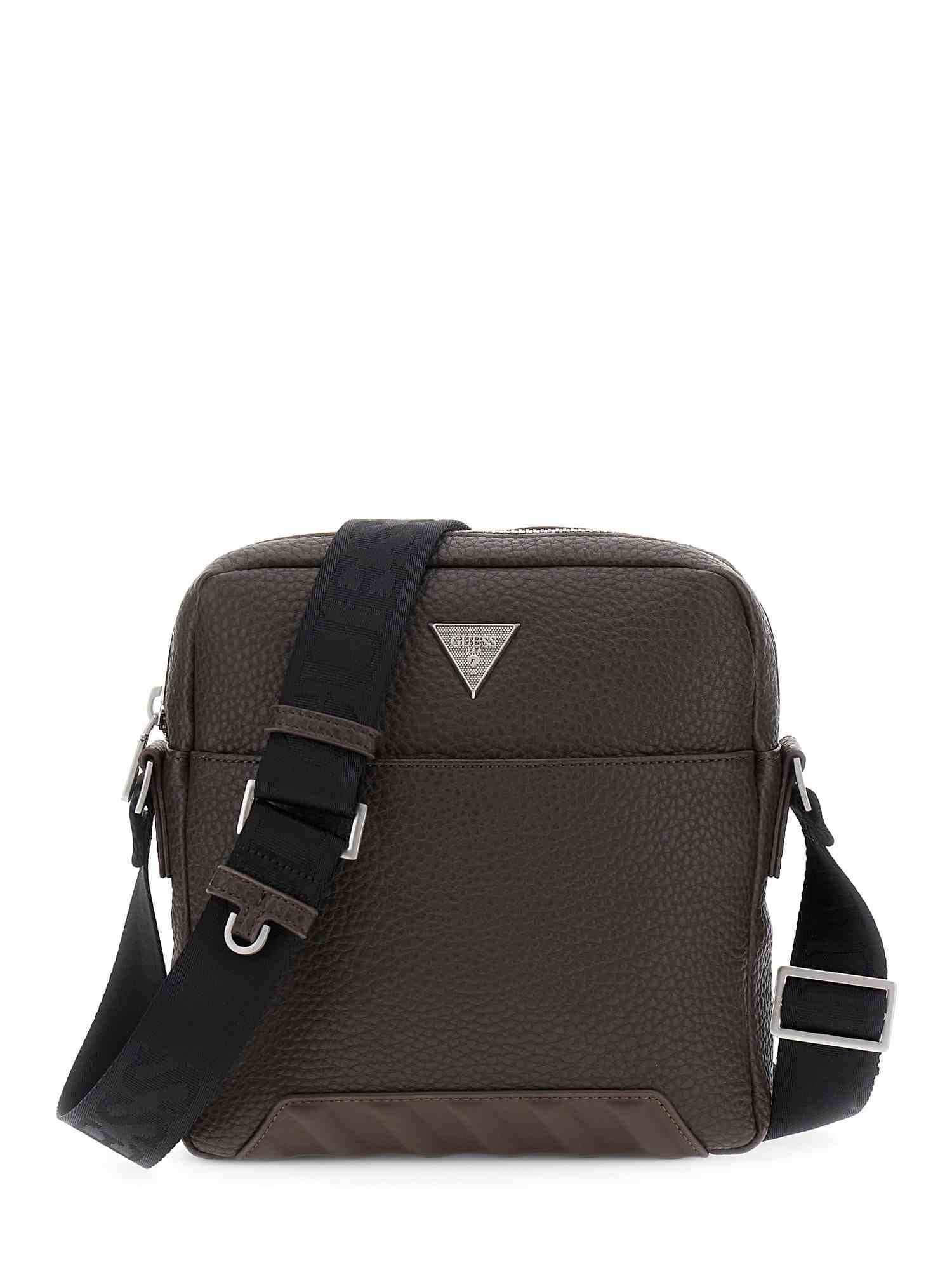 Guess Brown Polyurethane Solid Men Sling Bag