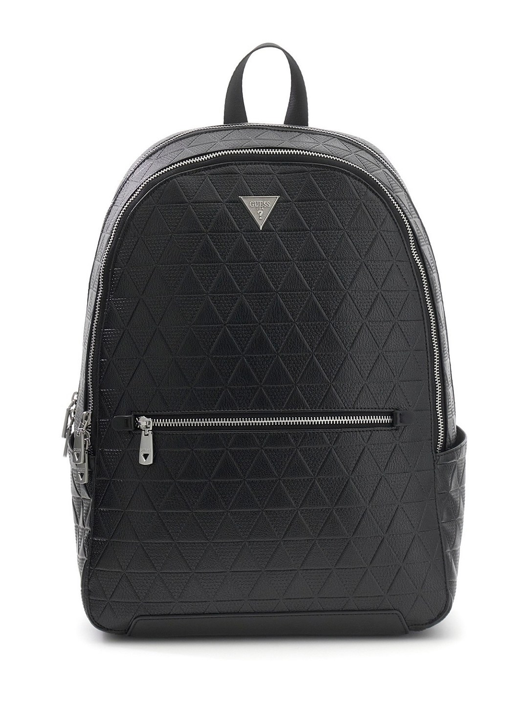Guess Men Torino Black Zipper Textured Backpack