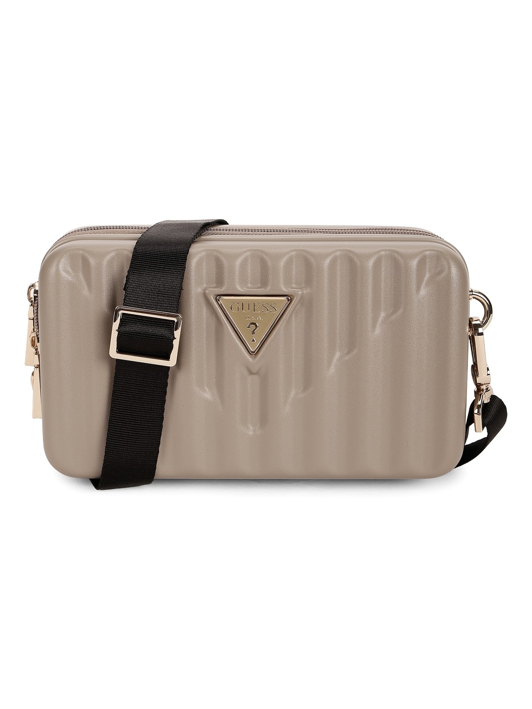 Guess Beige Polycarbonate Solid WOMEN Cross Body