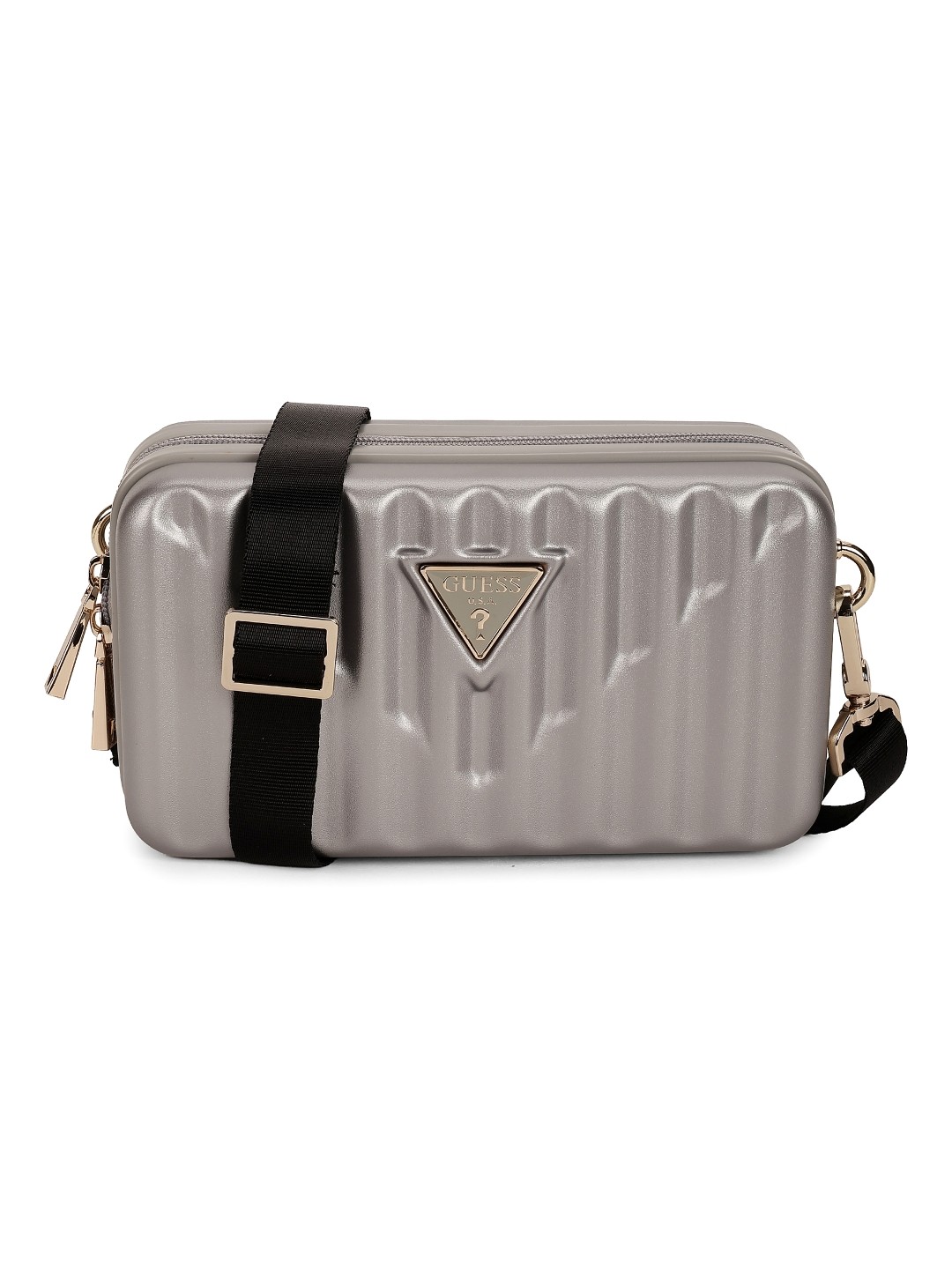 Guess Silver Polycarbonate Solid WOMEN Cross Body