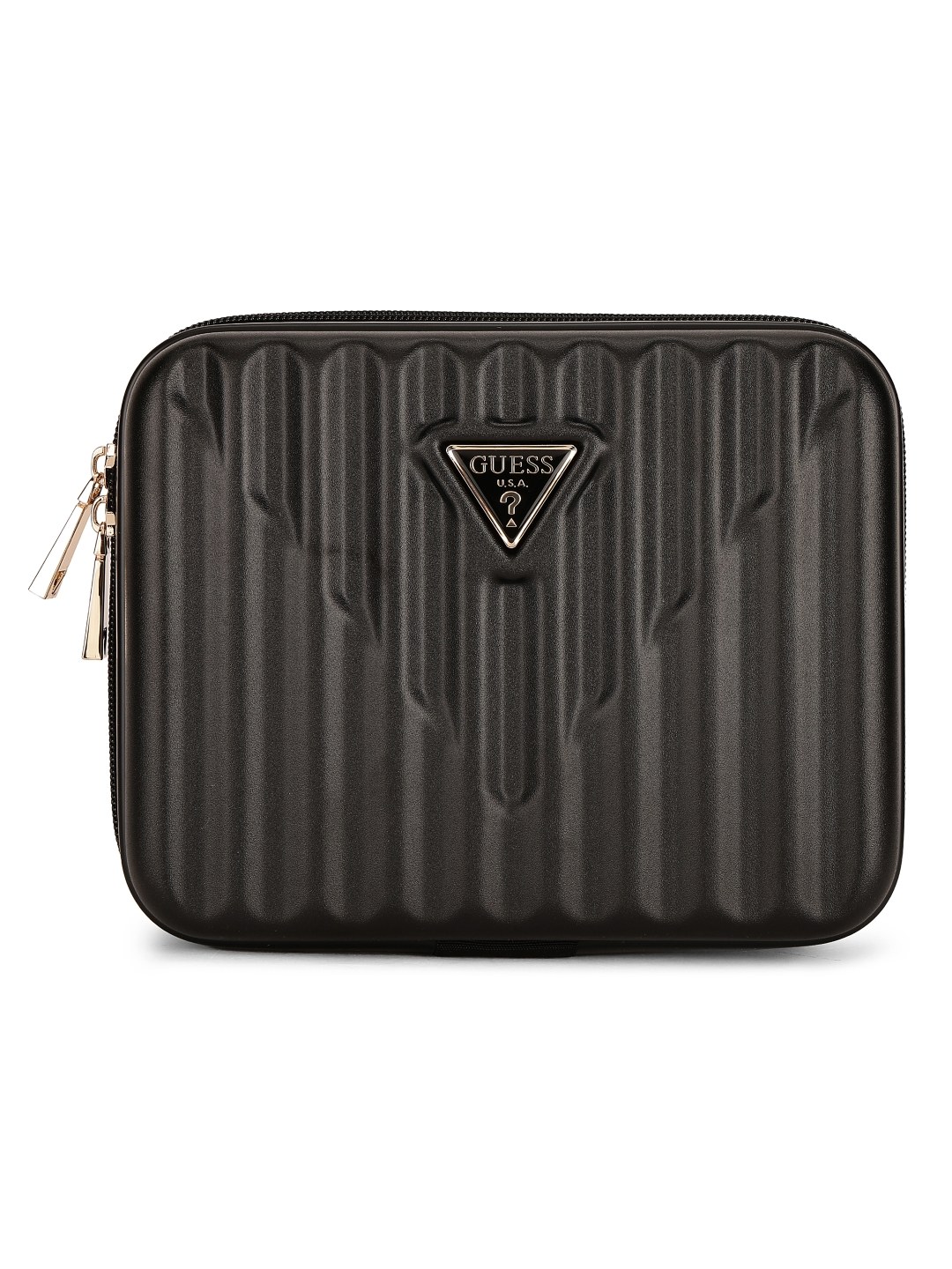 Guess Black Polycarbonate Solid WOMEN Cosmetic Case