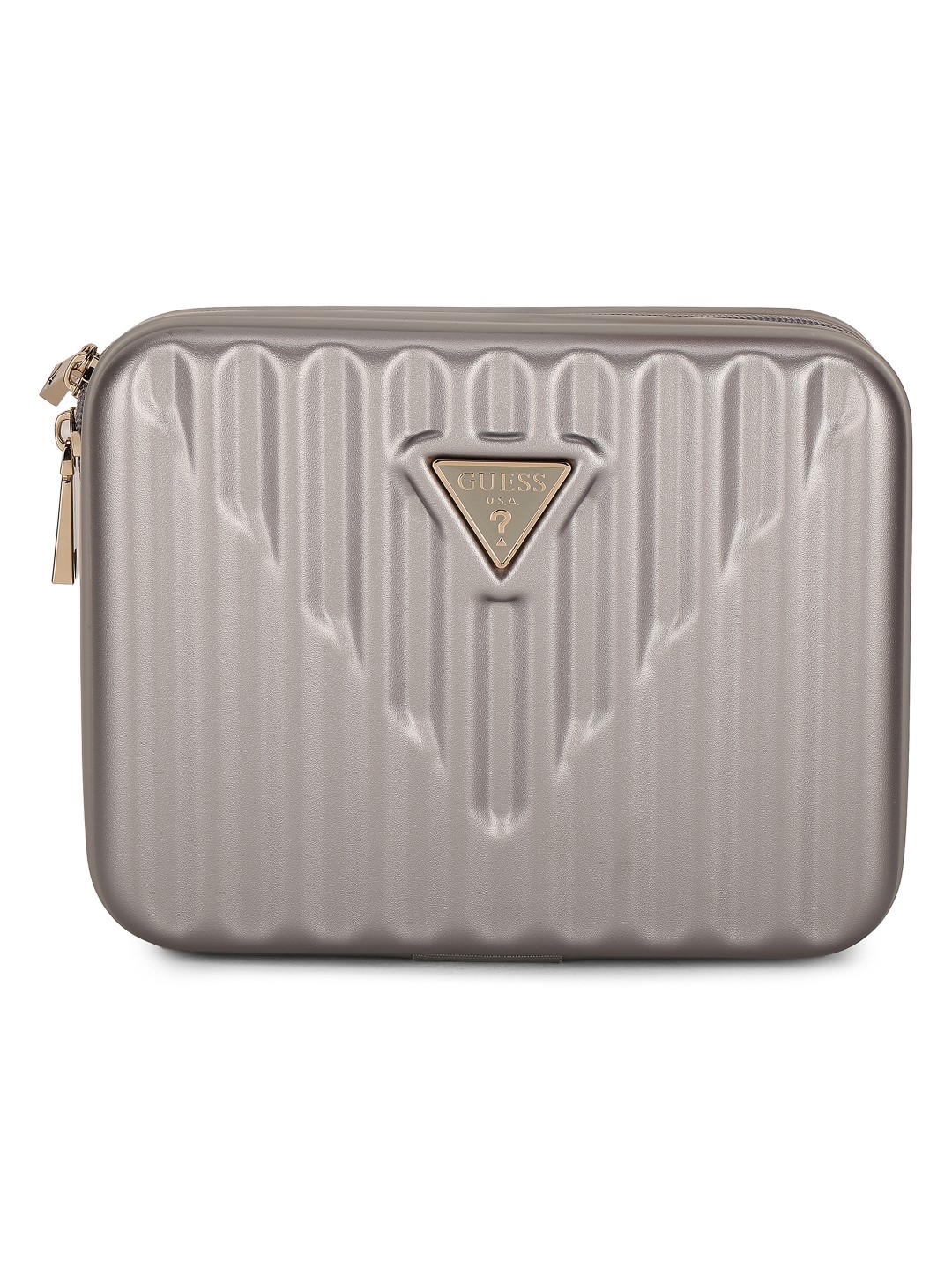 Guess Silver Polycarbonate Solid WOMEN Cosmetic Case