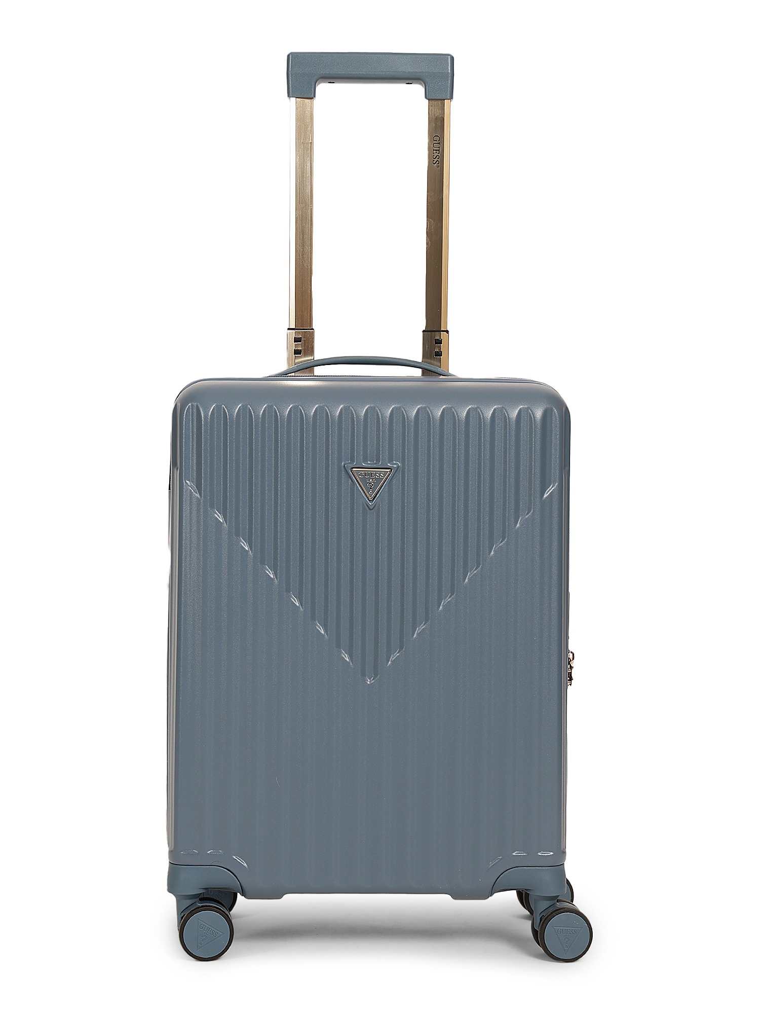 Guess Navy Stripped Cabin Hard Sided Trolley Suitcase