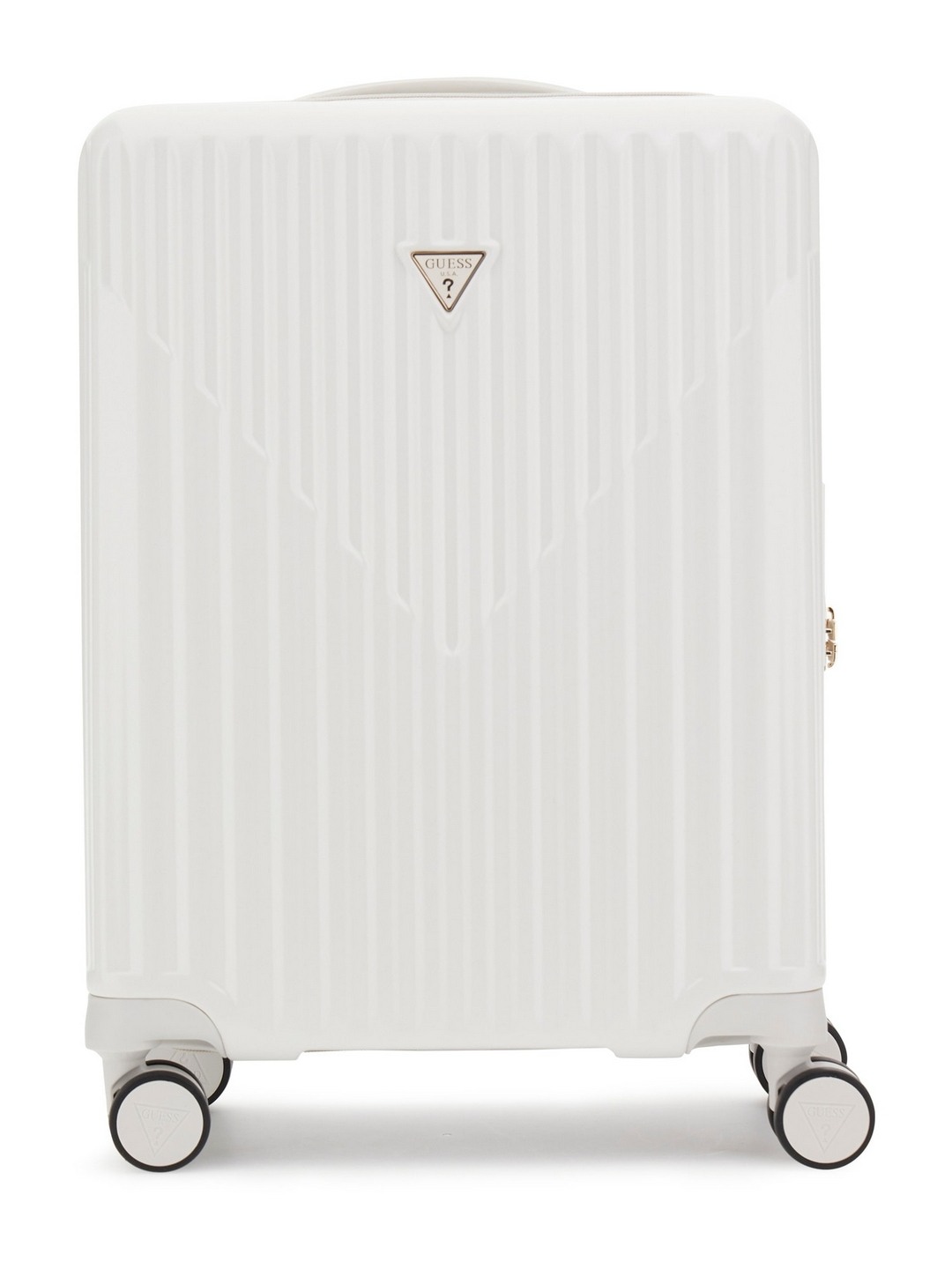Guess White Ribbed Centennial 18 In 8-Wheeler Trolley