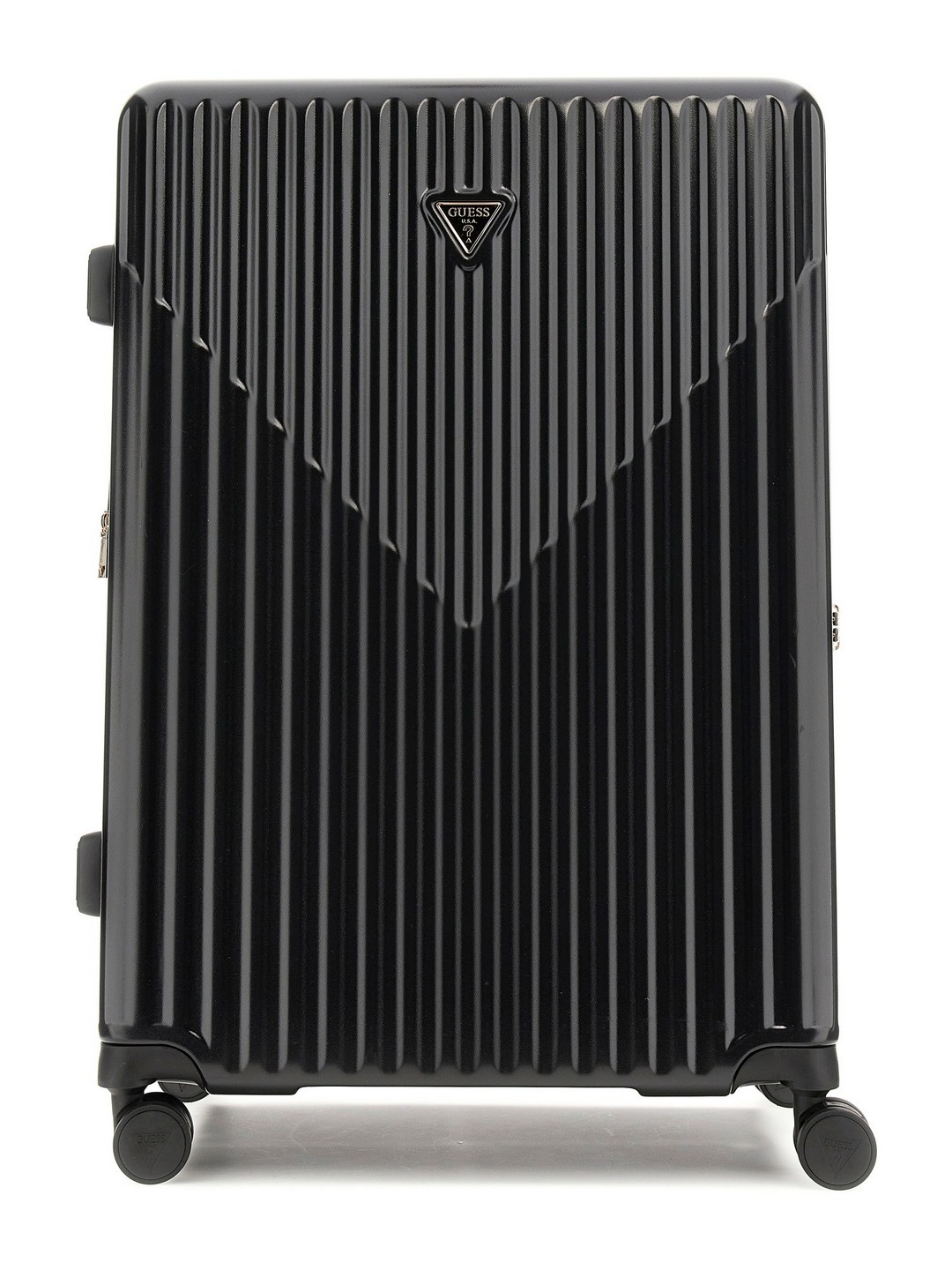 Guess Black Ribbed Centennial 28 In 8-Wheeler Trolley