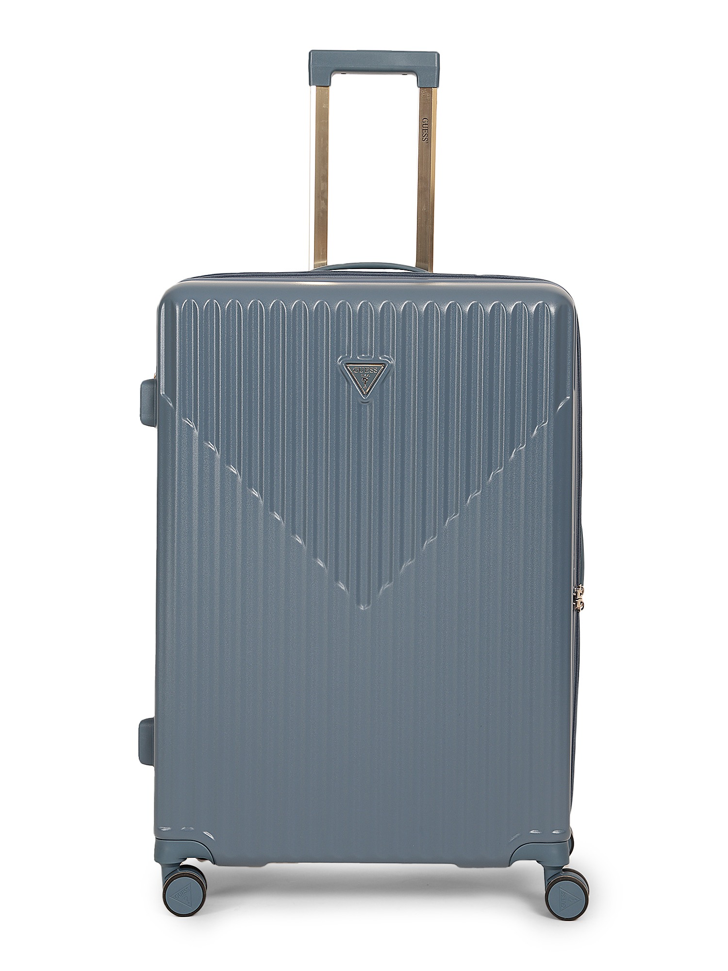 Guess Navy Stripped Check-In Hard Sided Trolley Suitcase