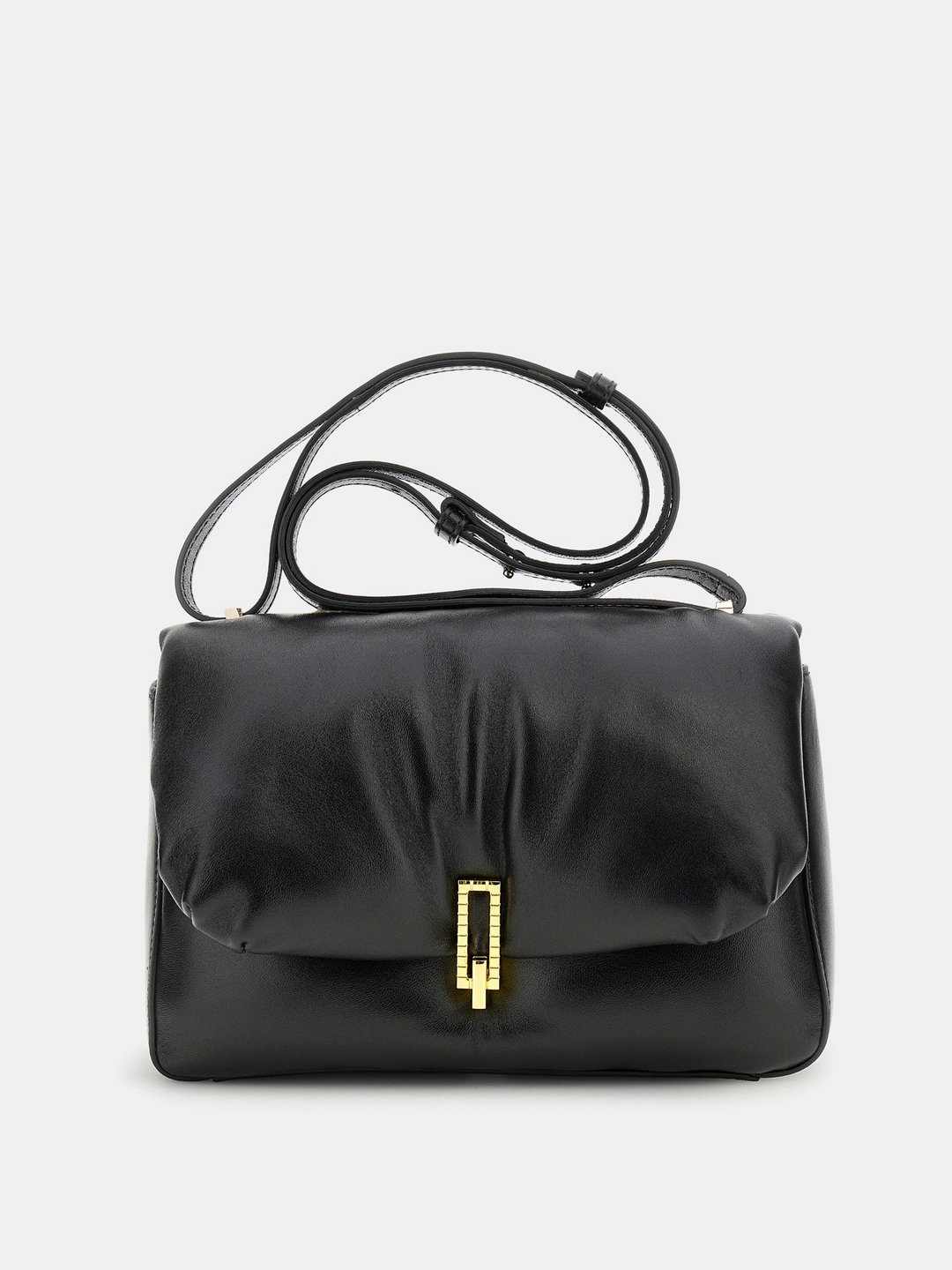 Black Solid Alizee Medium Crossbody Bag