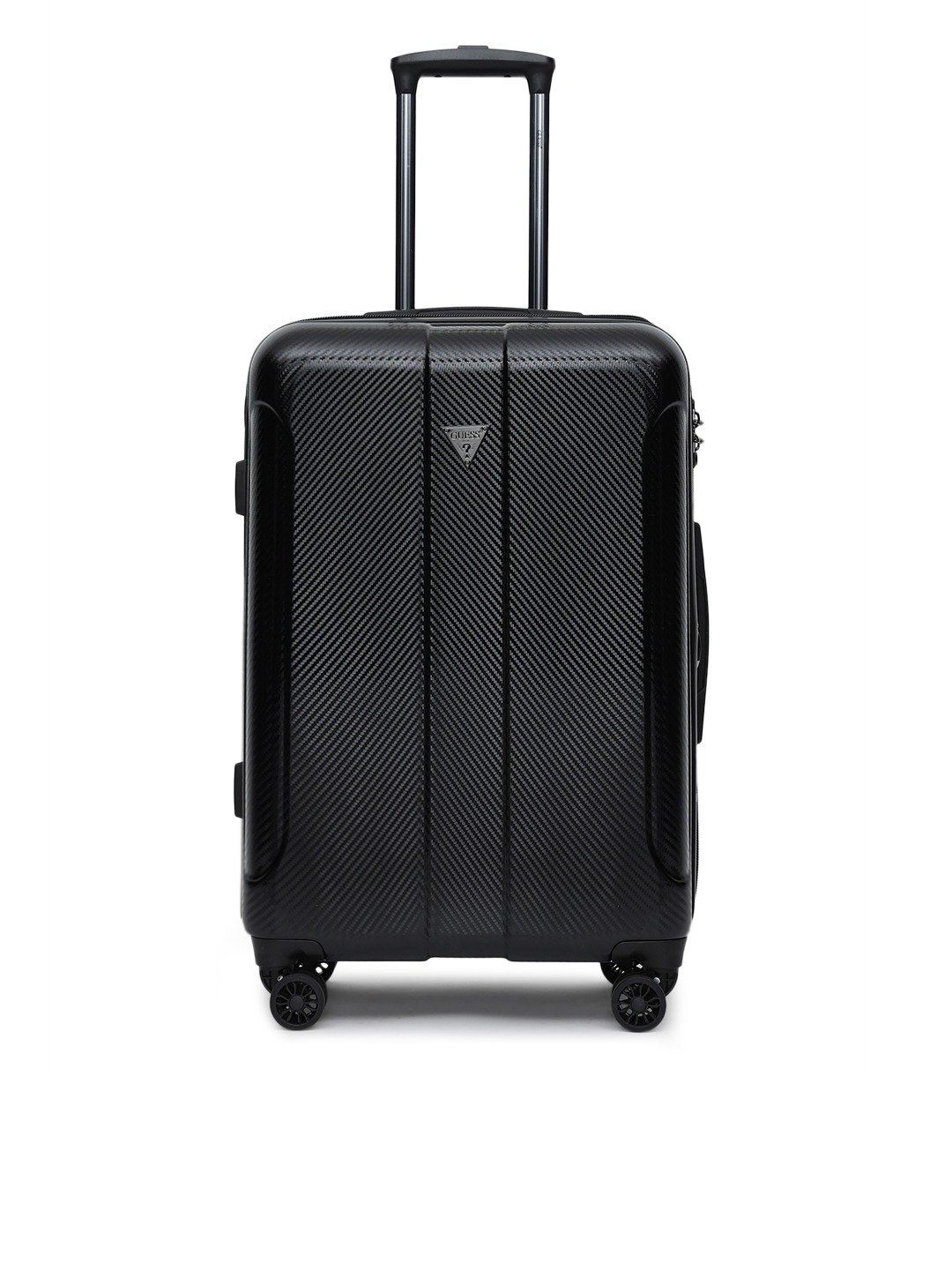 Black Textured Lustre Trolley Bag