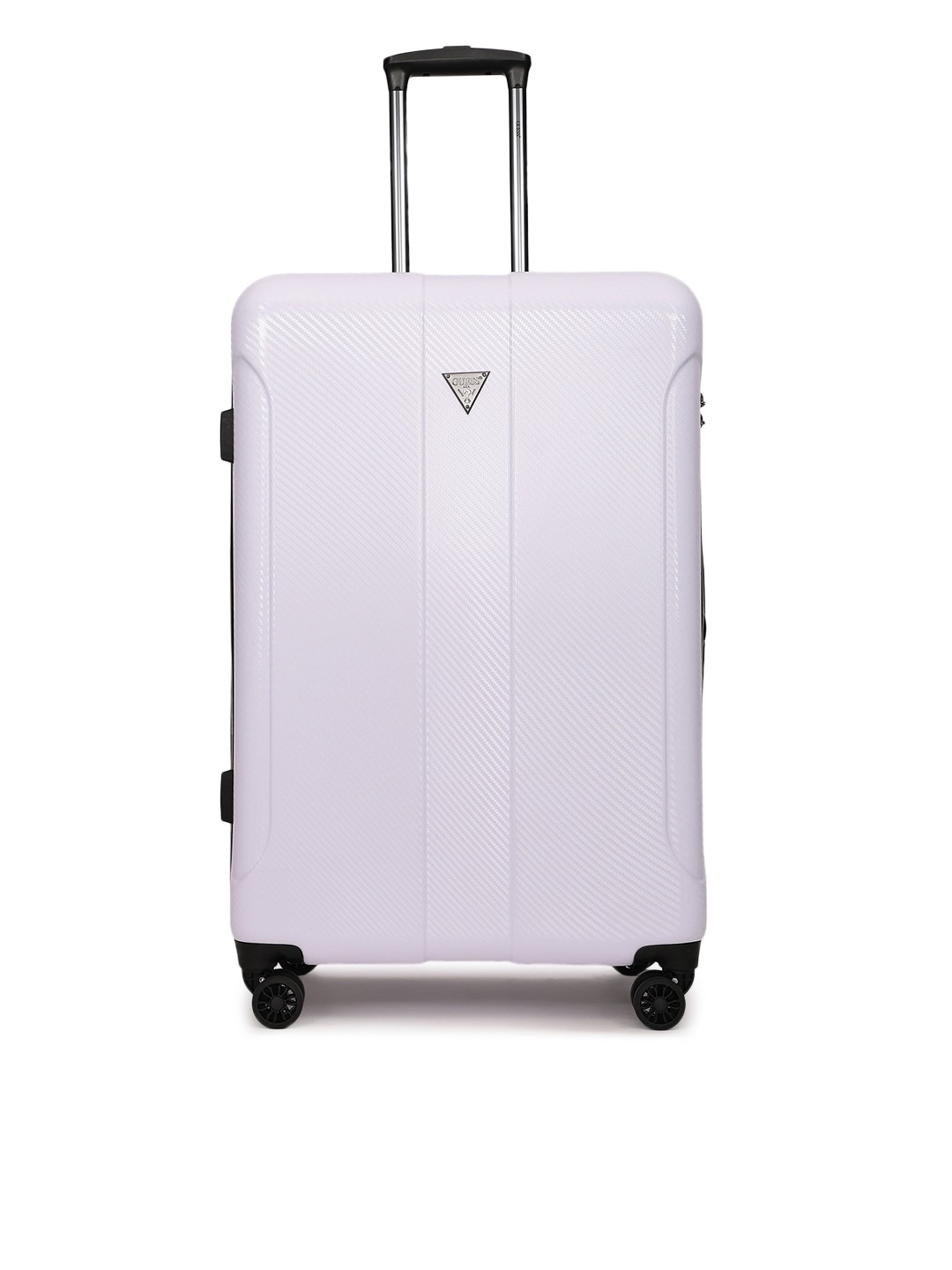 White Textured Lustre Trolley Bag