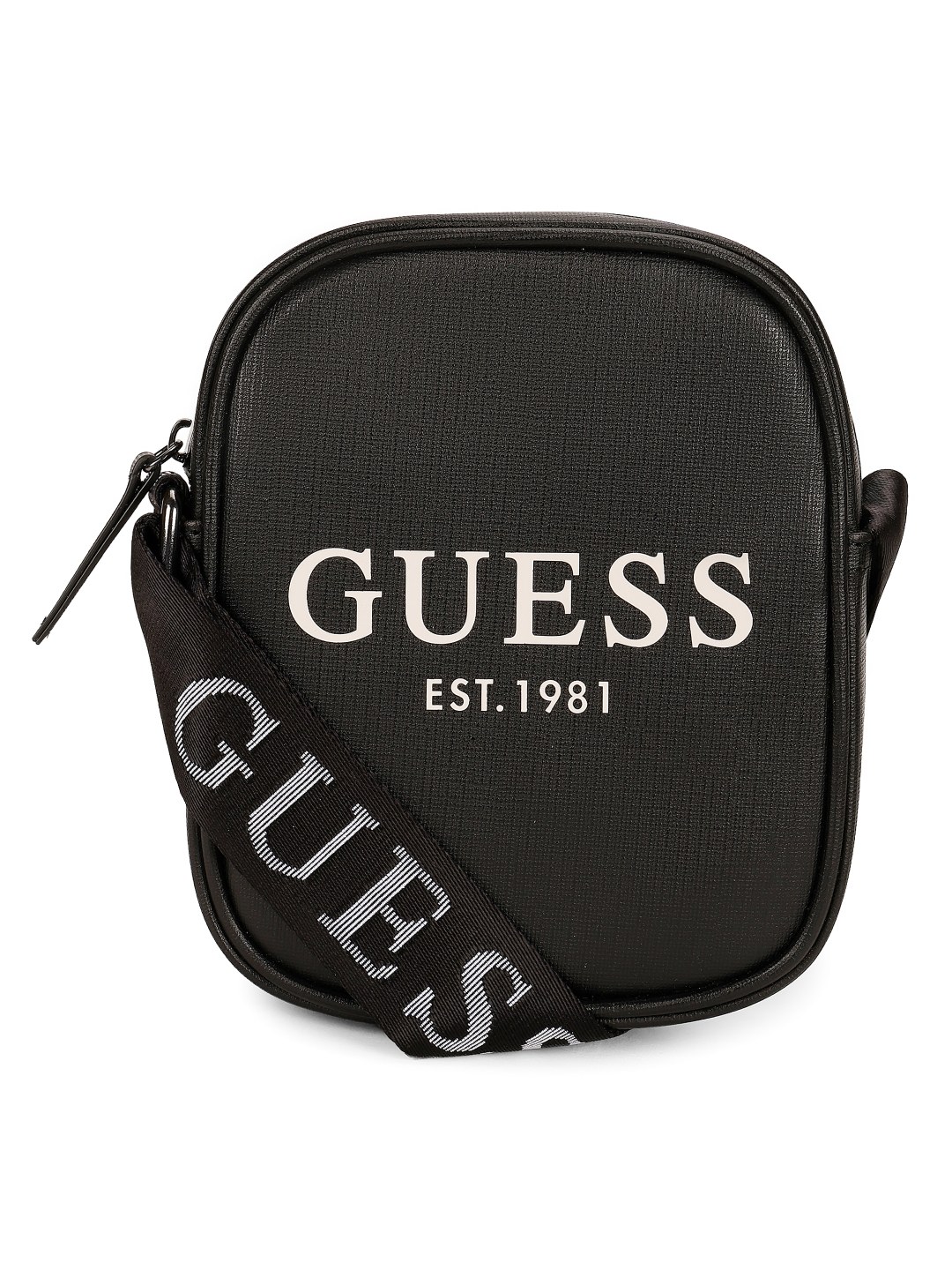 Guess Black PVC Printed MEN Camera Bag